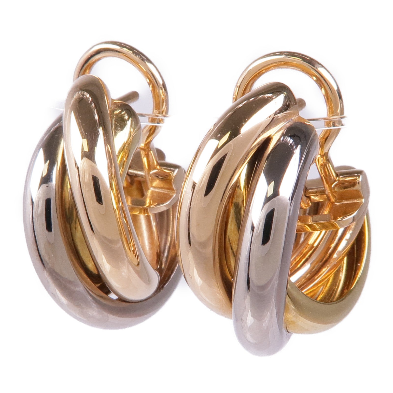 CARTIER 18K白金/黃金/玫瑰金Trinity耳環