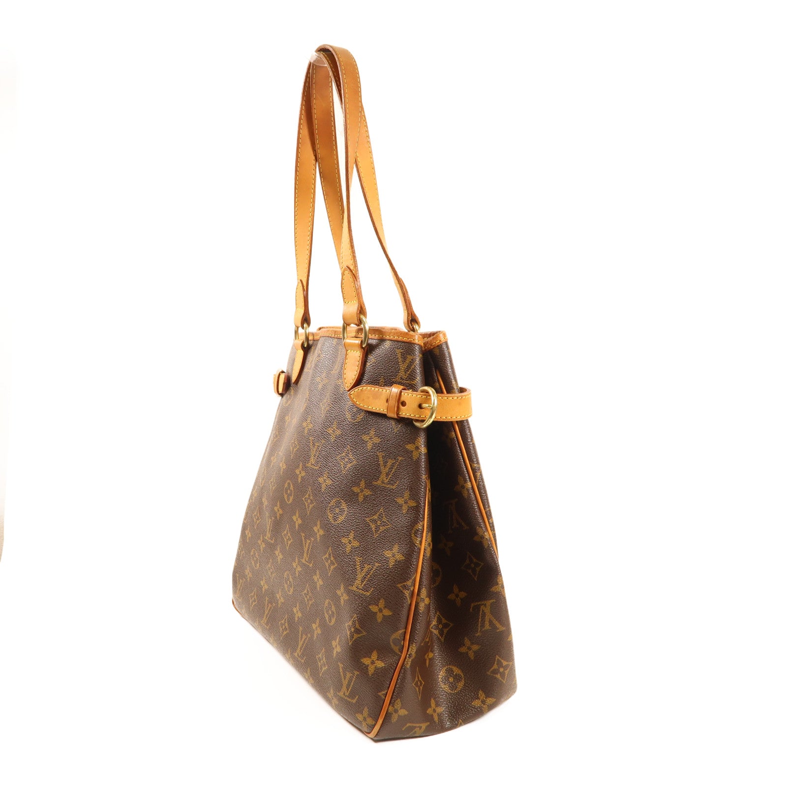 LOUIS VUITTON Monogram Batignolles Vertical金扣肩背袋棕色