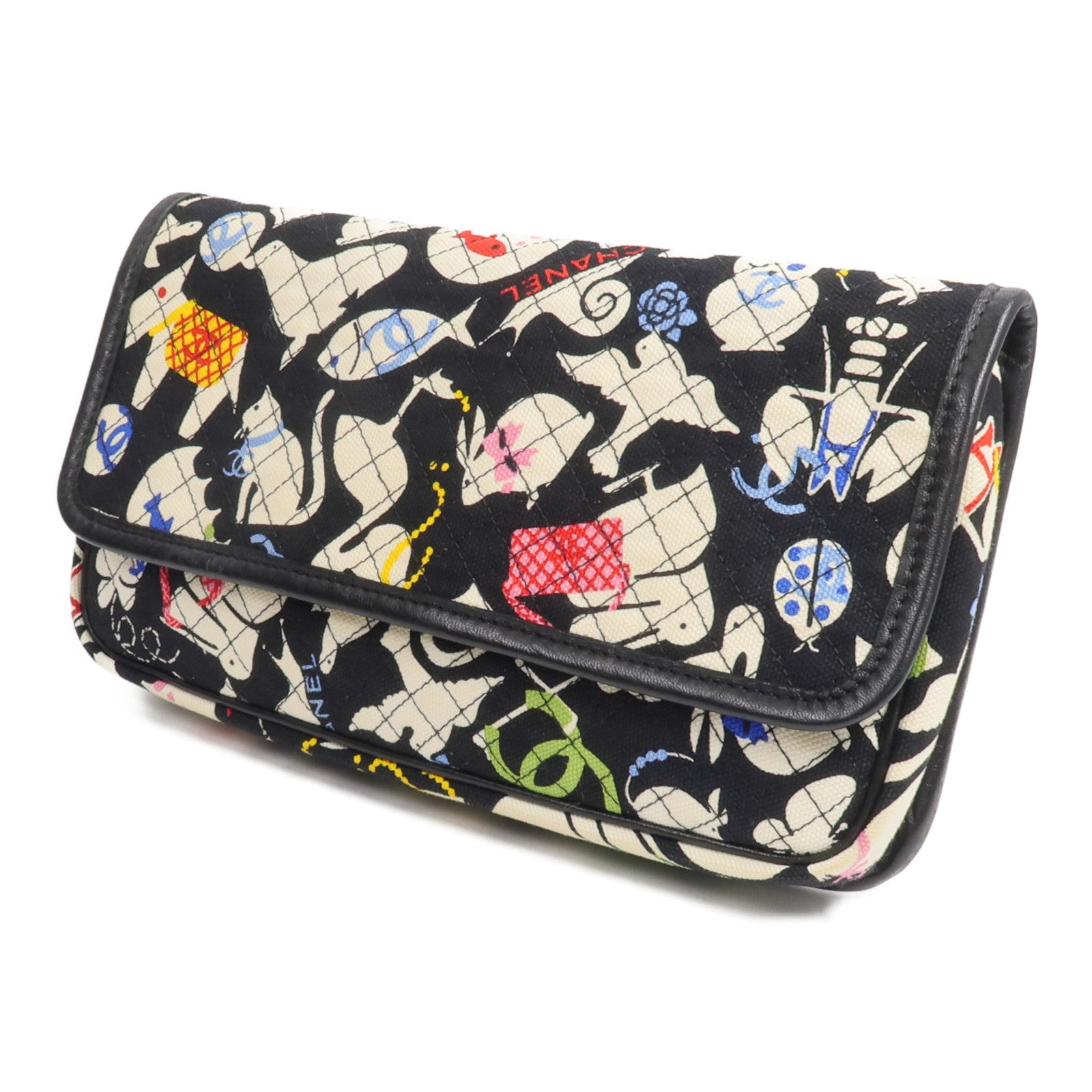 CHANEL 帆布Baby Animals Pouch手拿包