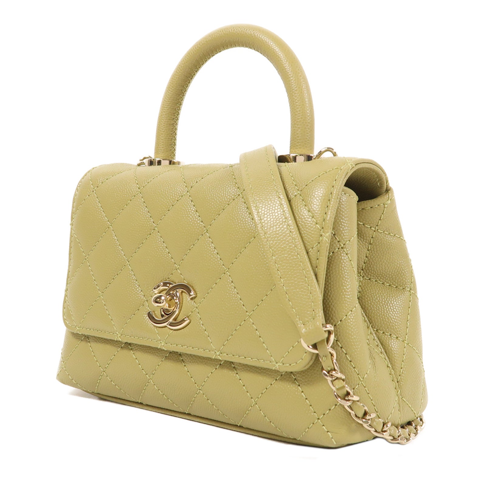 CHANEL 牛皮皮革Mini Coco Handle金扣手挽肩背兩用袋