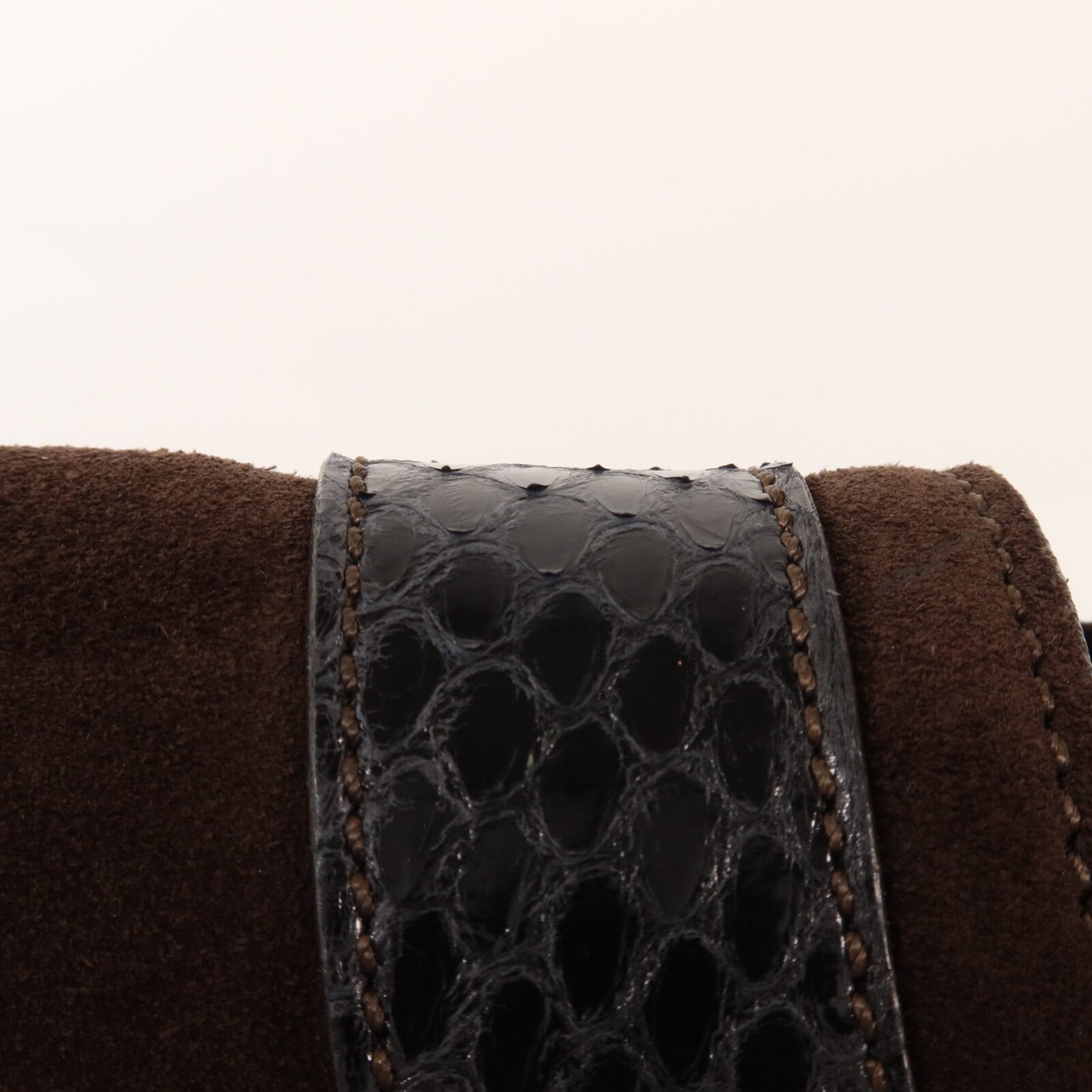 CARTIER 麂皮皮革/蛇皮皮革Marcello Saddle Bag手挽肩背兩用袋