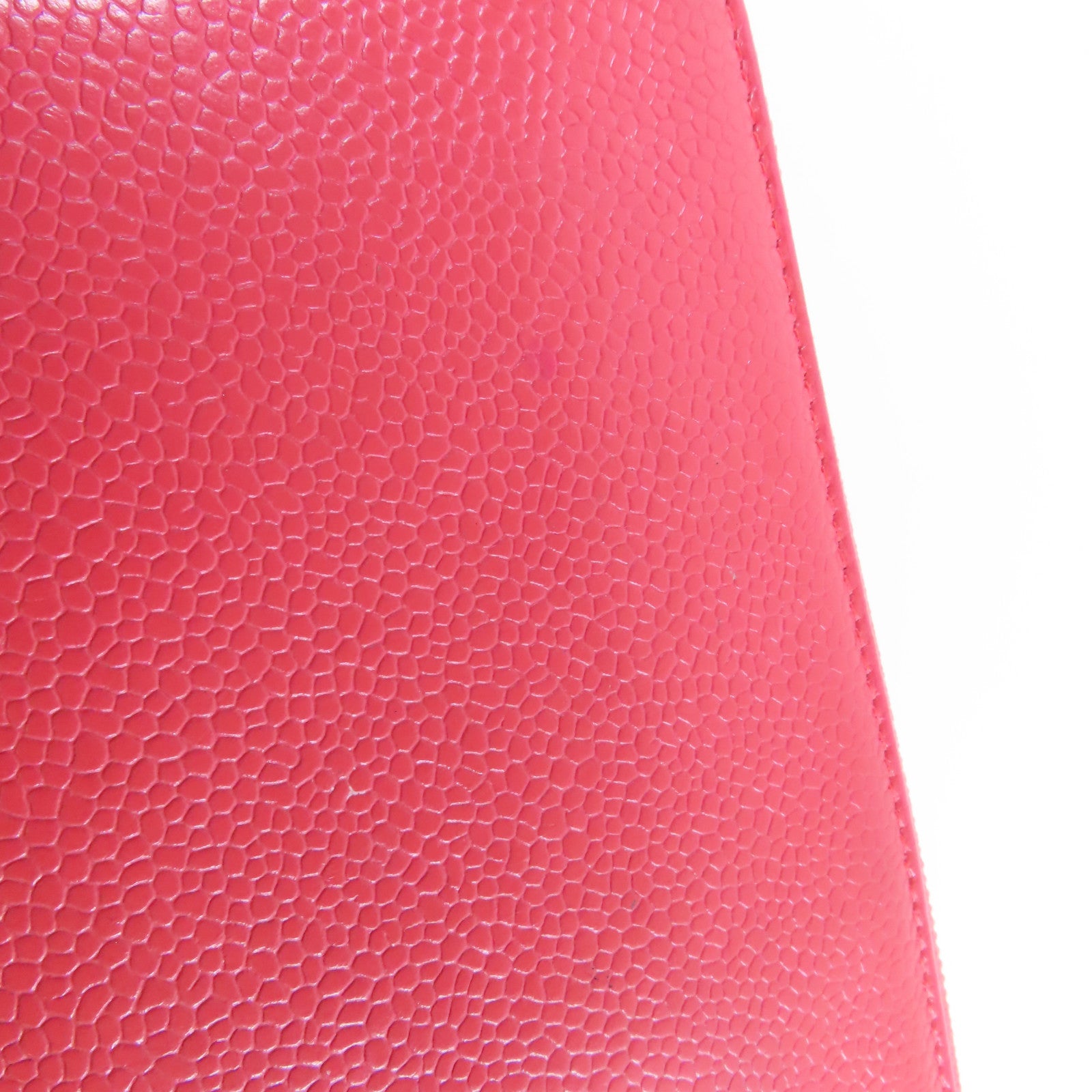 CHANEL 【激減優惠】Caviar皮革Long Wallet金扣長錢包粉紅色