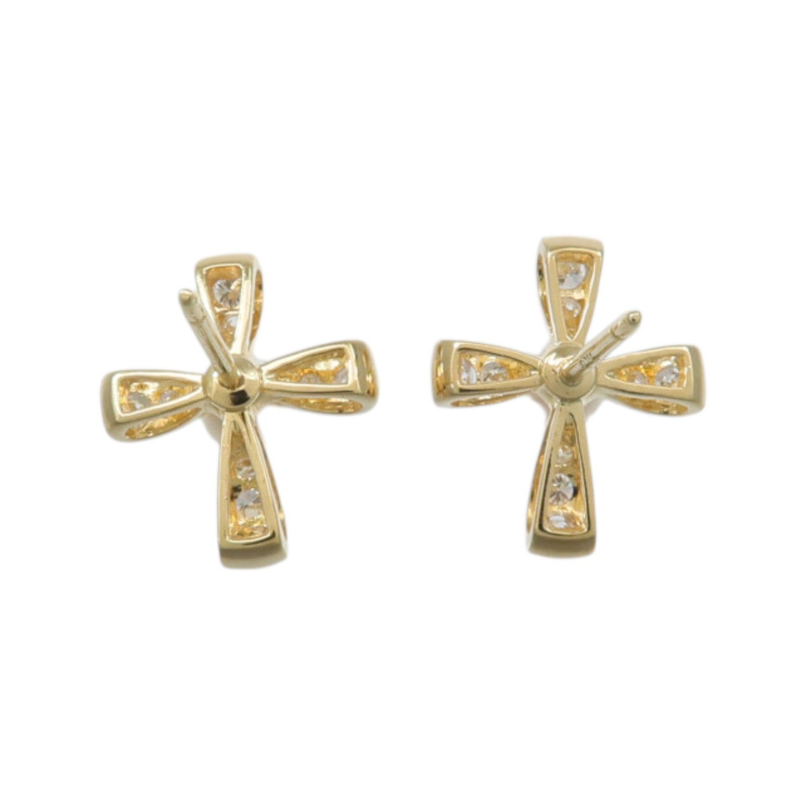 MIKIMOTO 18K黃金Diamond Pearl Earrings珍珠/鑽石耳環