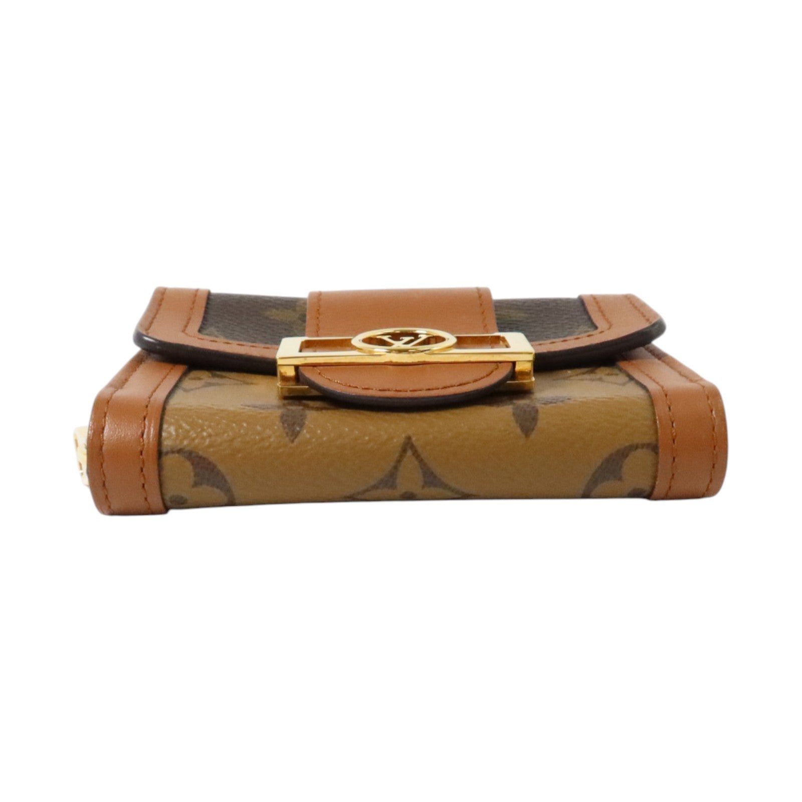 LOUIS VUITTON Monogram Reverse Micro Dauphine WOC金扣鏈帶肩背袋