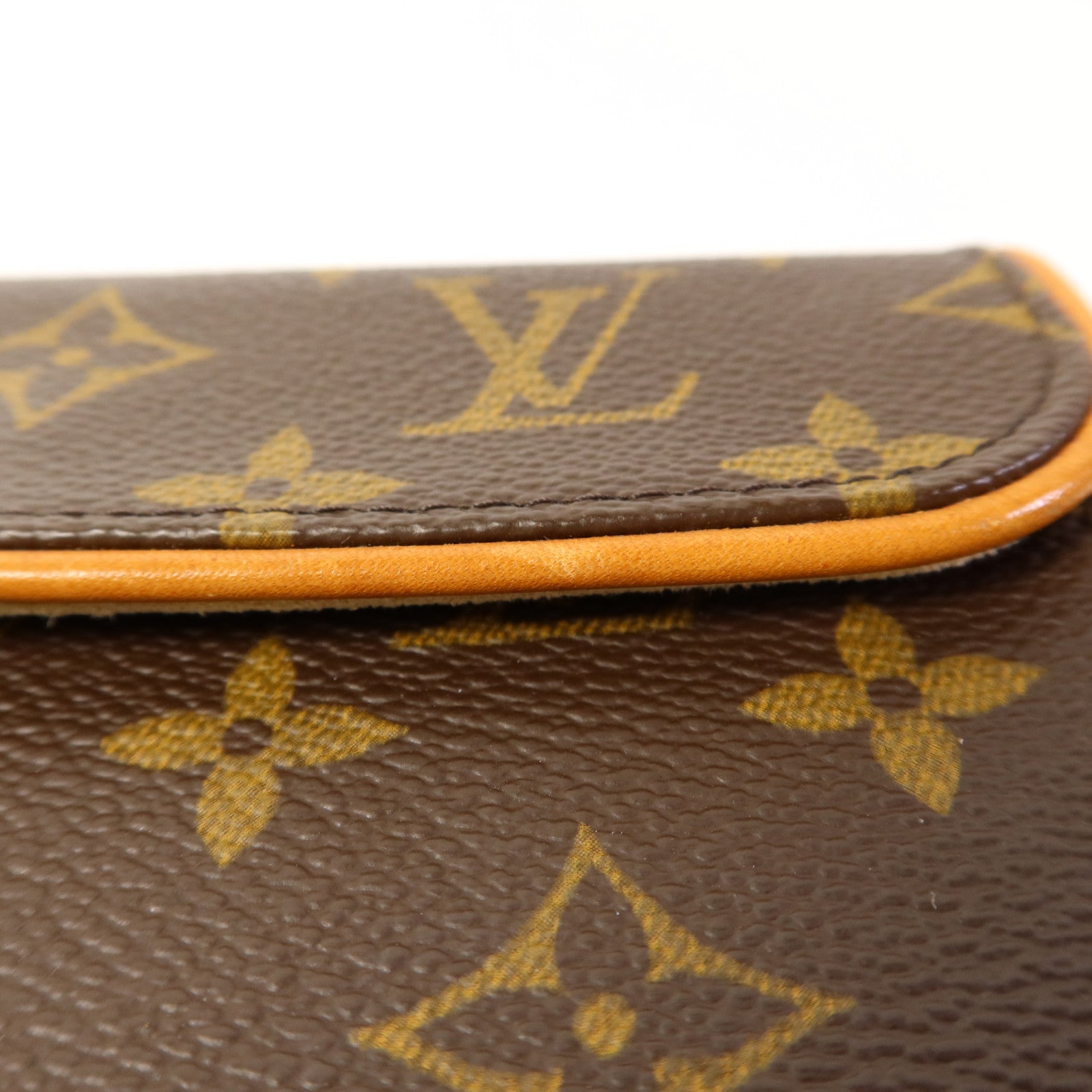 LOUIS VUITTON Monogram Pochette Florentine金扣腰包棕色