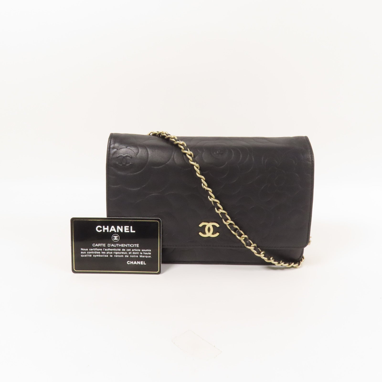 CHANEL 羊皮皮革WOC Wallet On Chain金扣鏈帶肩背袋