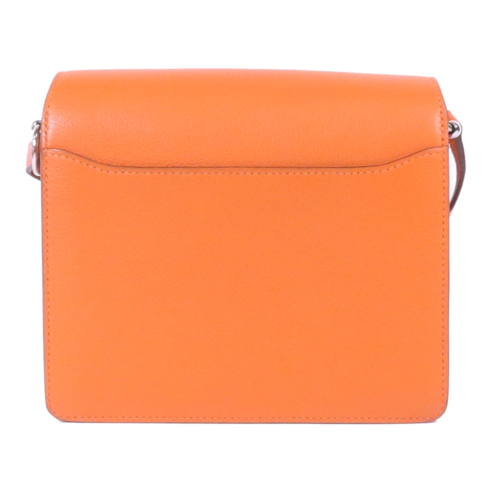 HERMES EverColour皮革Roulis Mini銀扣肩背袋Feu