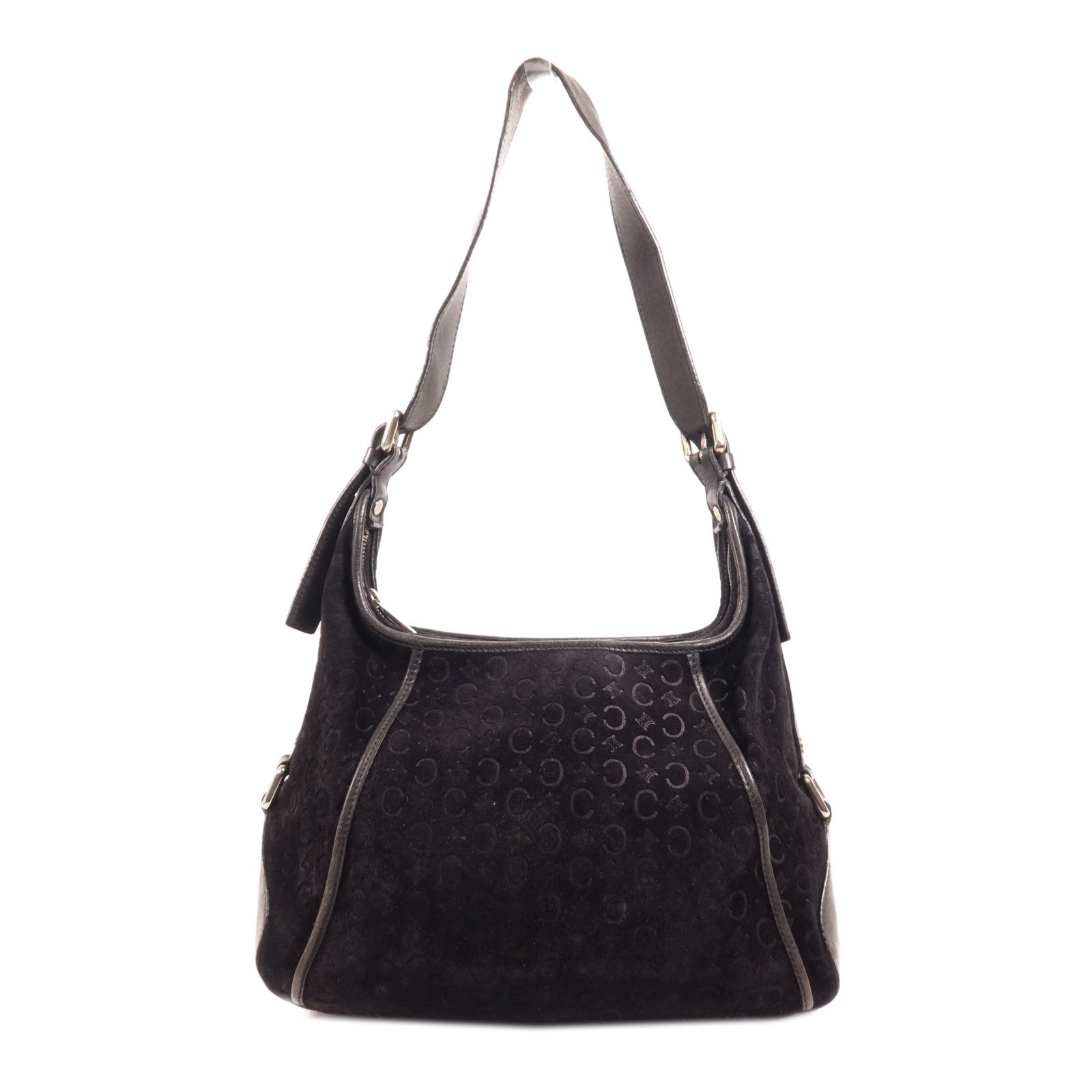 CELINE 麂皮皮革Vintage Shoulder Bag 055銀扣肩背袋