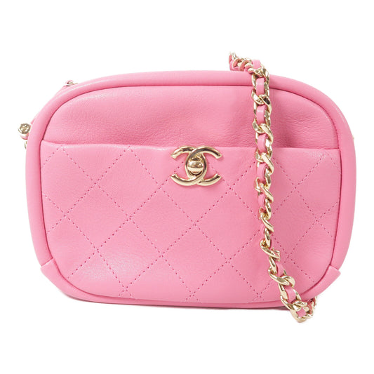 CHANEL 山羊皮革Camera Bag鏈帶肩背袋