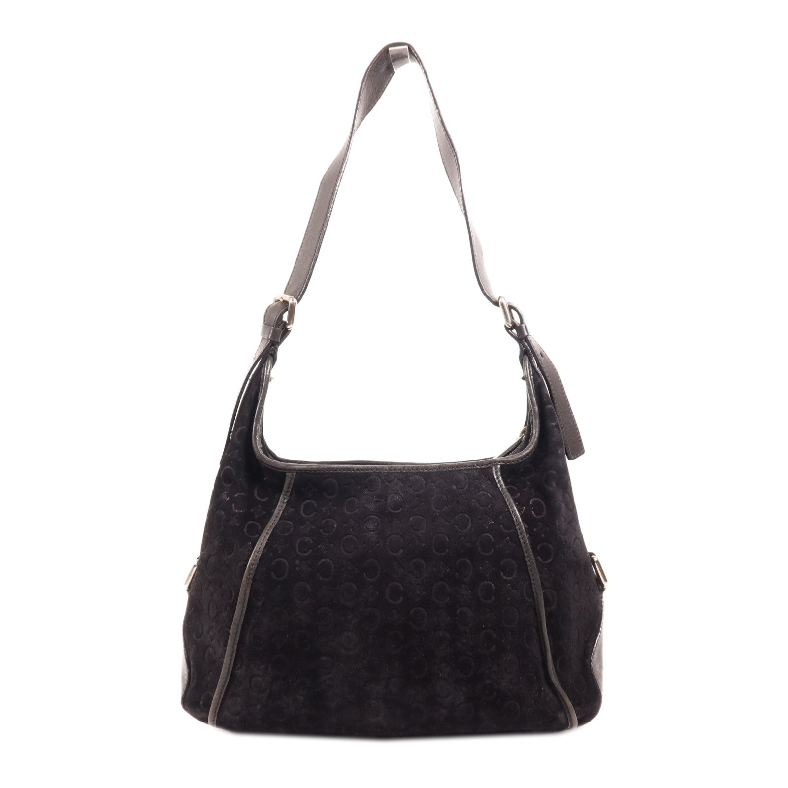 CELINE 麂皮皮革Vintage Shoulder Bag 055銀扣肩背袋