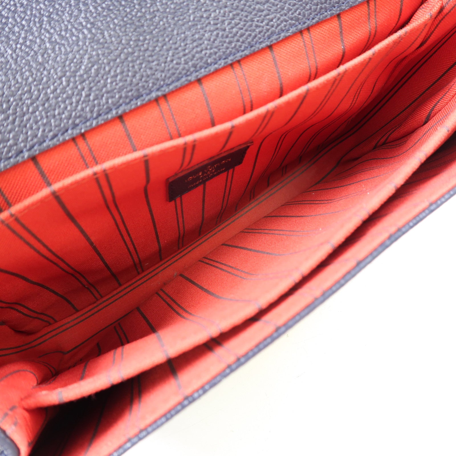 LOUIS VUITTON Monogram Empreinte Pochette Metis金扣手挽肩背兩用袋深藍色