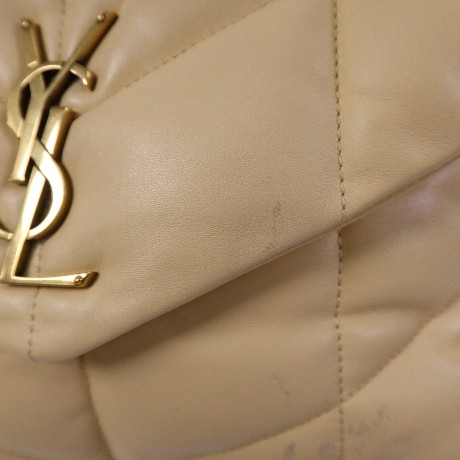 SAINT LAURENT 羊皮皮革Puffer金扣鏈帶肩背袋