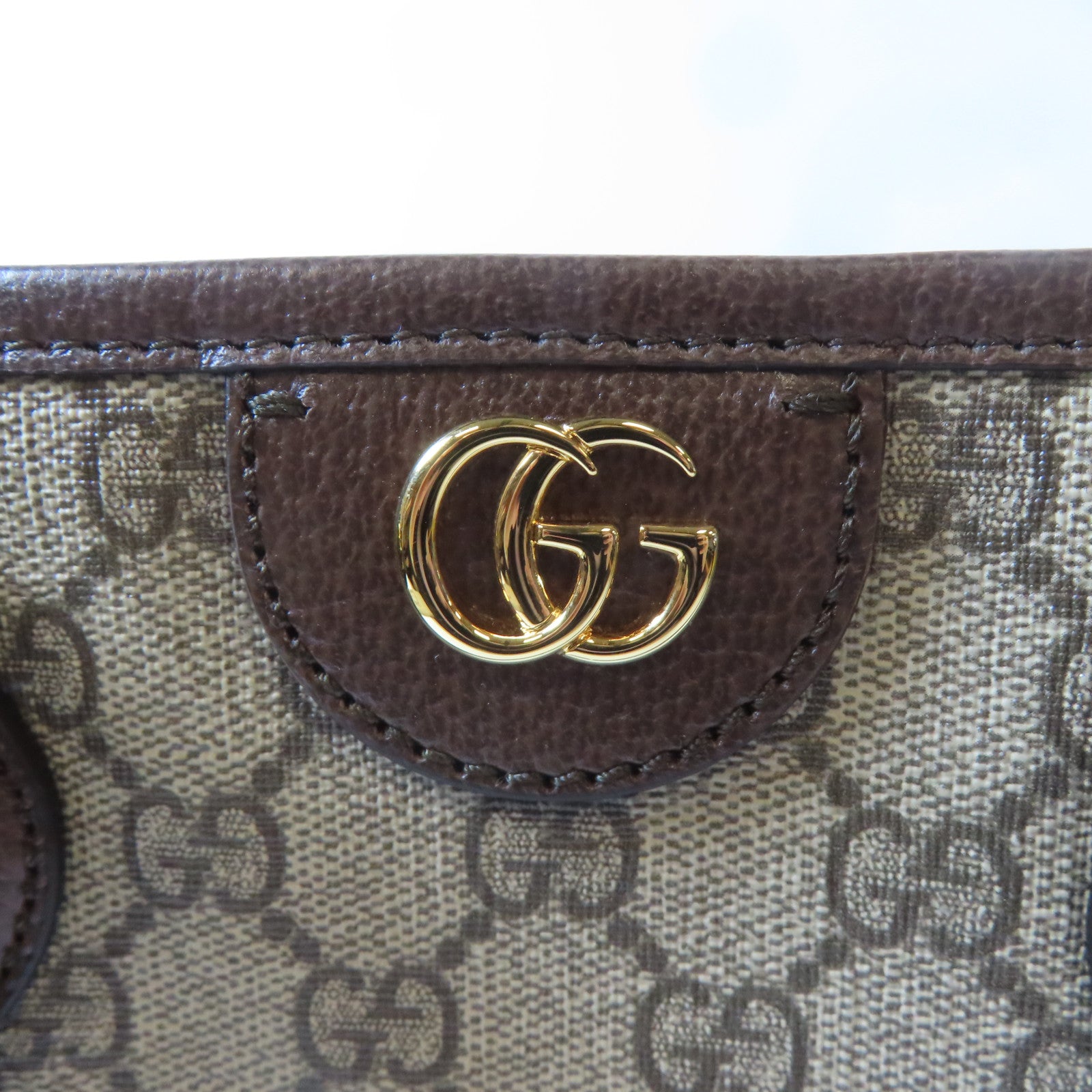 GUCCI 塗層帆布Ophidia GG金扣手挽肩背兩用袋啡色
