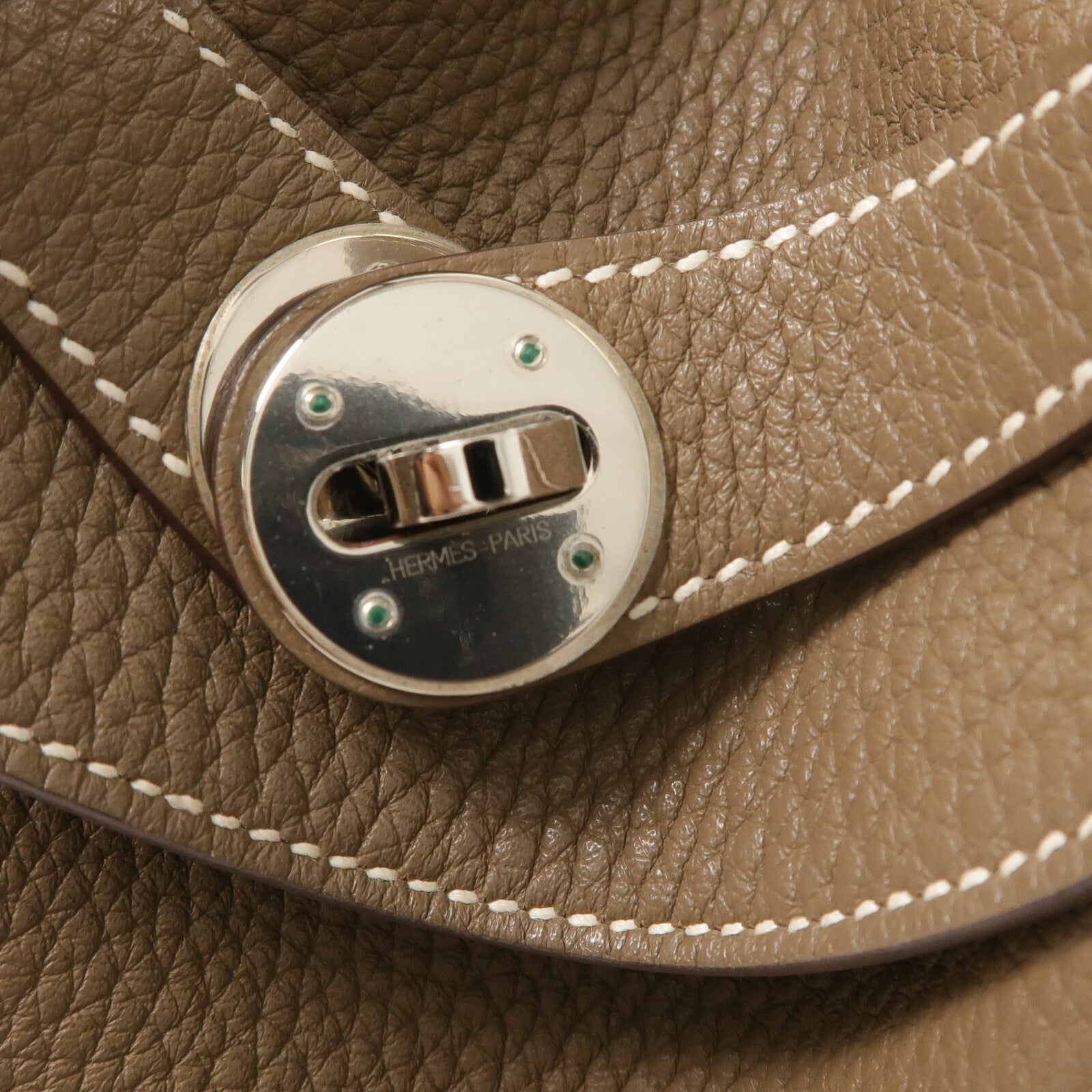 HERMES Clemence皮革Lindy 30肩背袋Etoupe