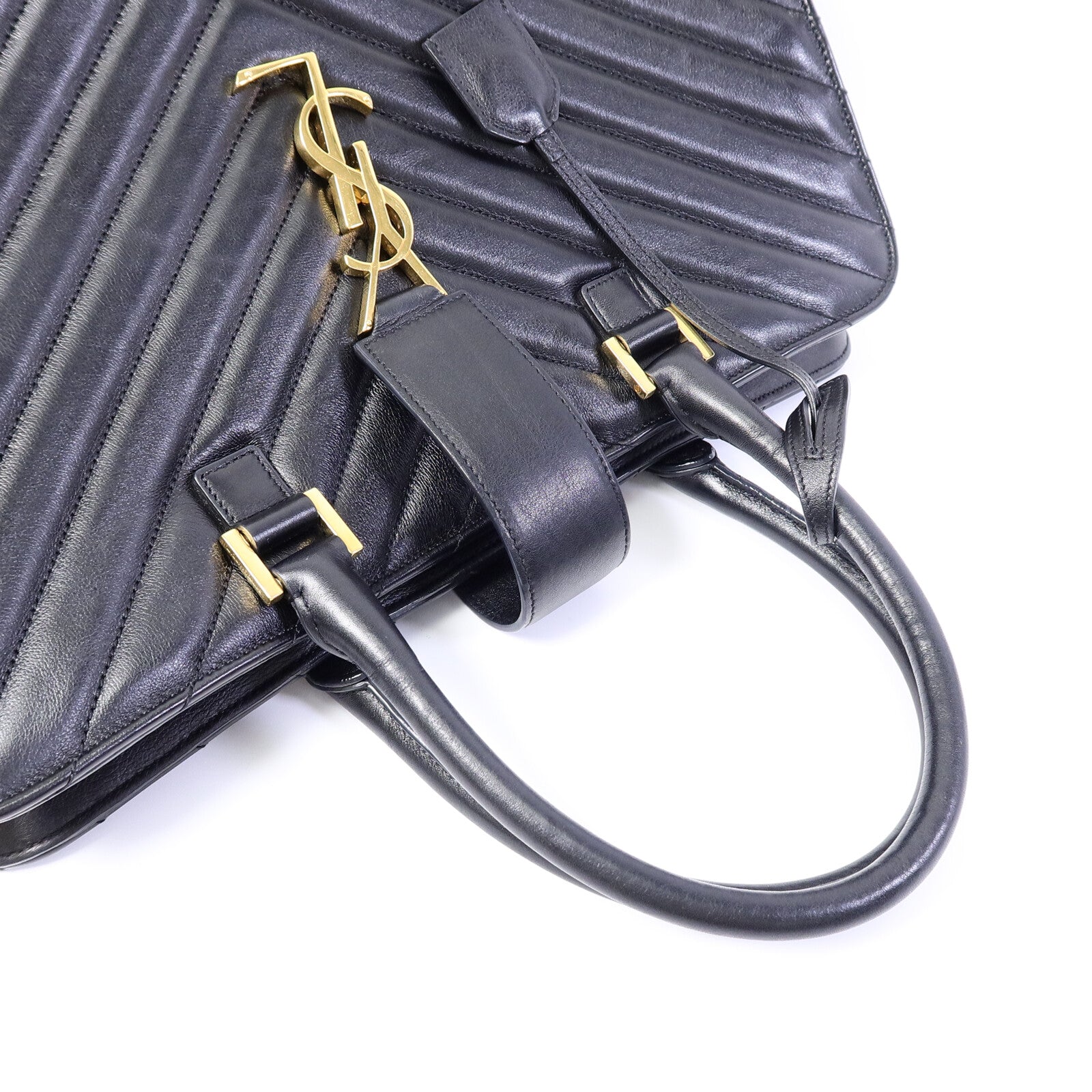 SAINT LAURENT 羊皮皮革Cabas Chyc金扣手挽袋