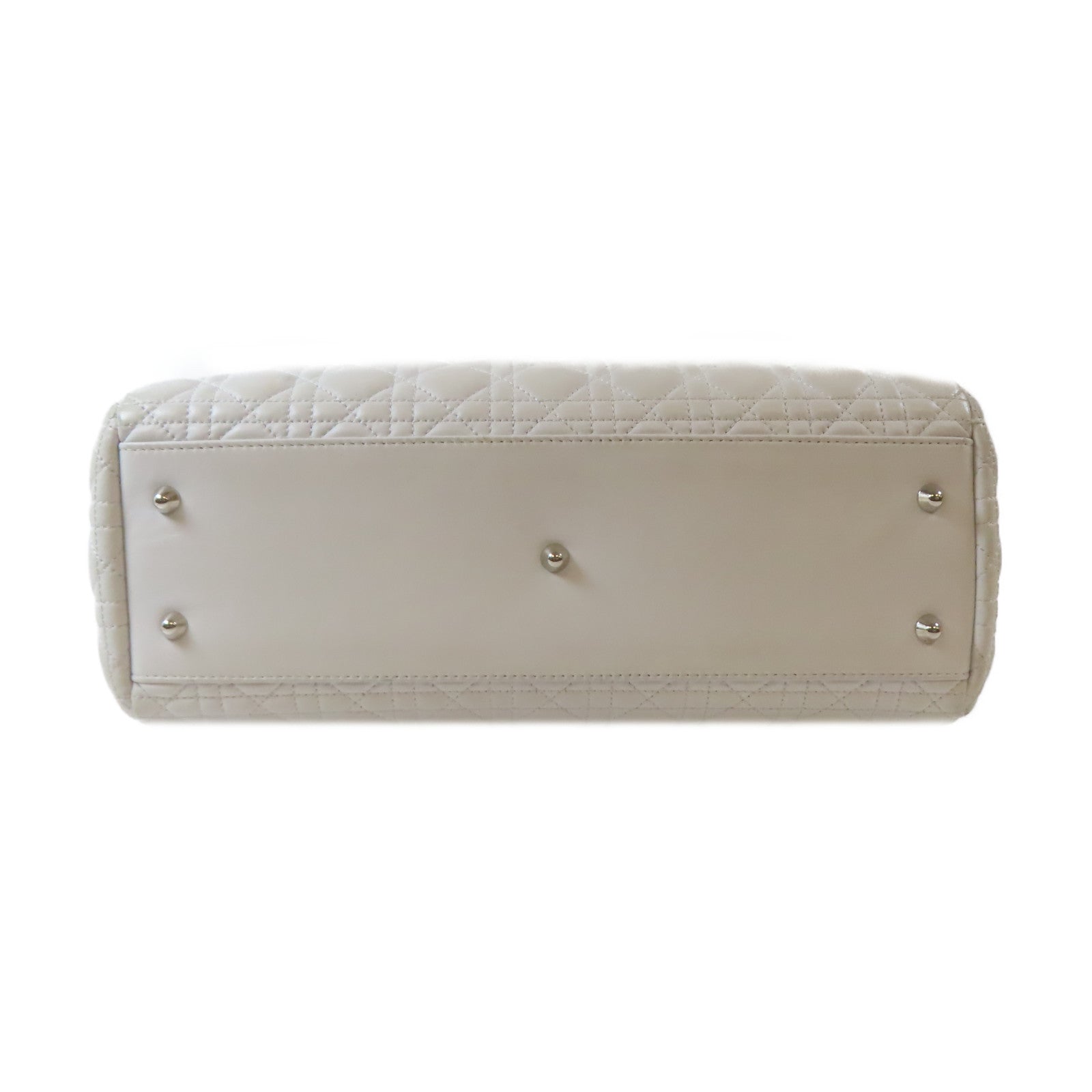 Dior 牛皮皮革Shoulder Bag銀扣鏈帶肩背袋白色