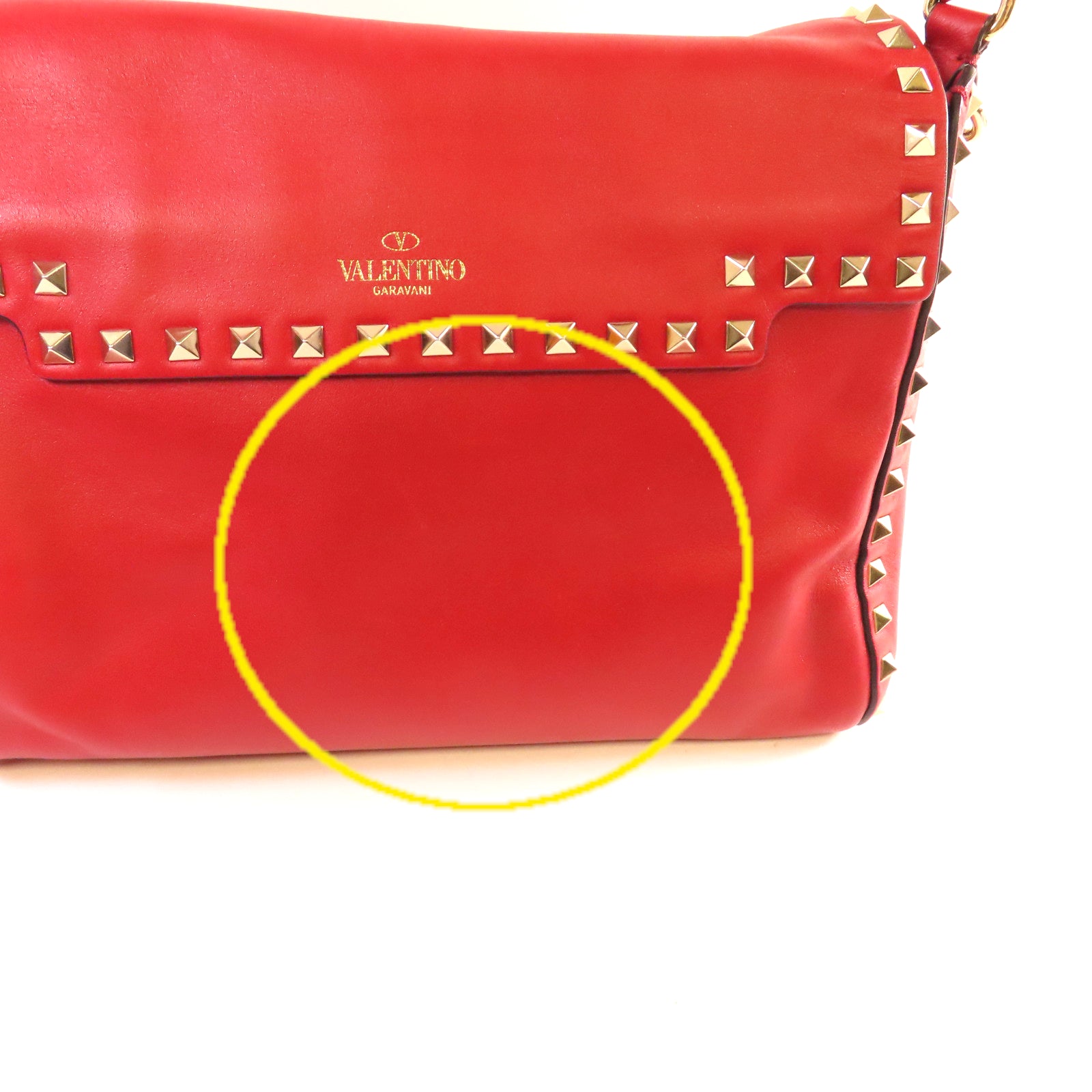 Valentino 牛皮皮革Rockstud 2Way Shoulder Bag金扣手挽肩背兩用袋紅色