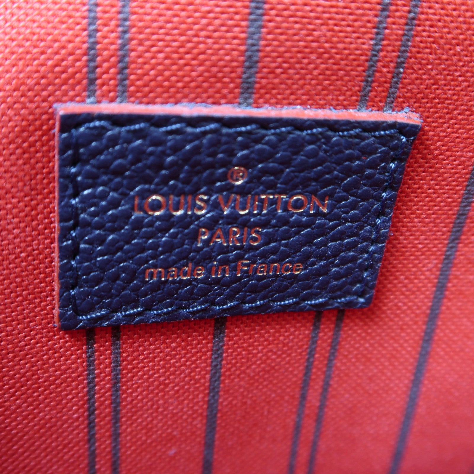 LOUIS VUITTON Monogram Empreinte Pochette Metis金扣手挽肩背兩用袋深藍色