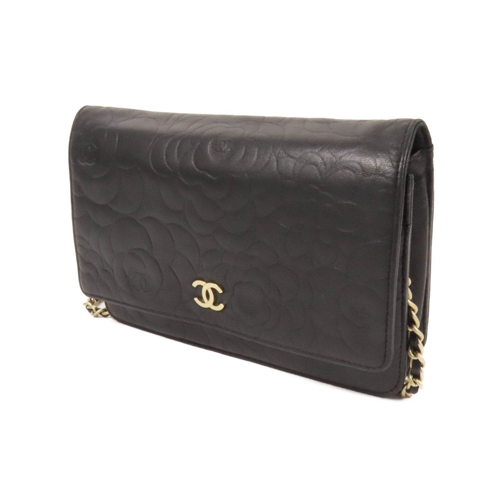 CHANEL 羊皮皮革WOC Wallet On Chain金扣鏈帶肩背袋