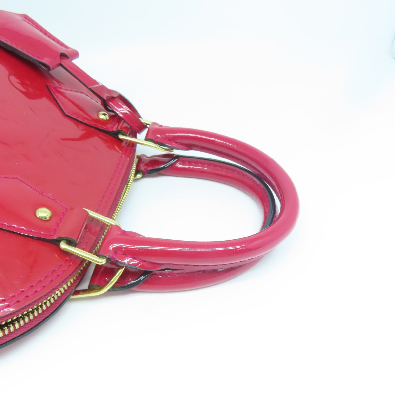 LOUIS VUITTON 【激減優惠】Monogram Vernis Alma BB金扣手挽肩背兩用袋紅色