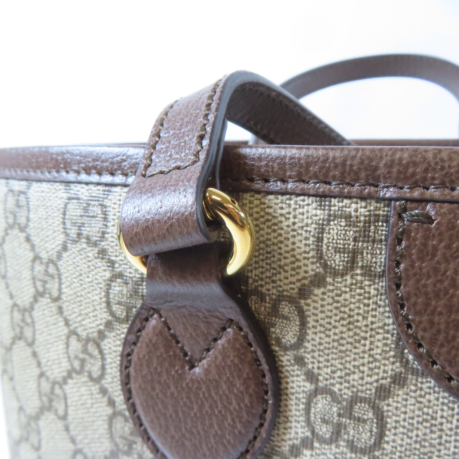 GUCCI 塗層帆布Ophidia GG金扣手挽肩背兩用袋啡色
