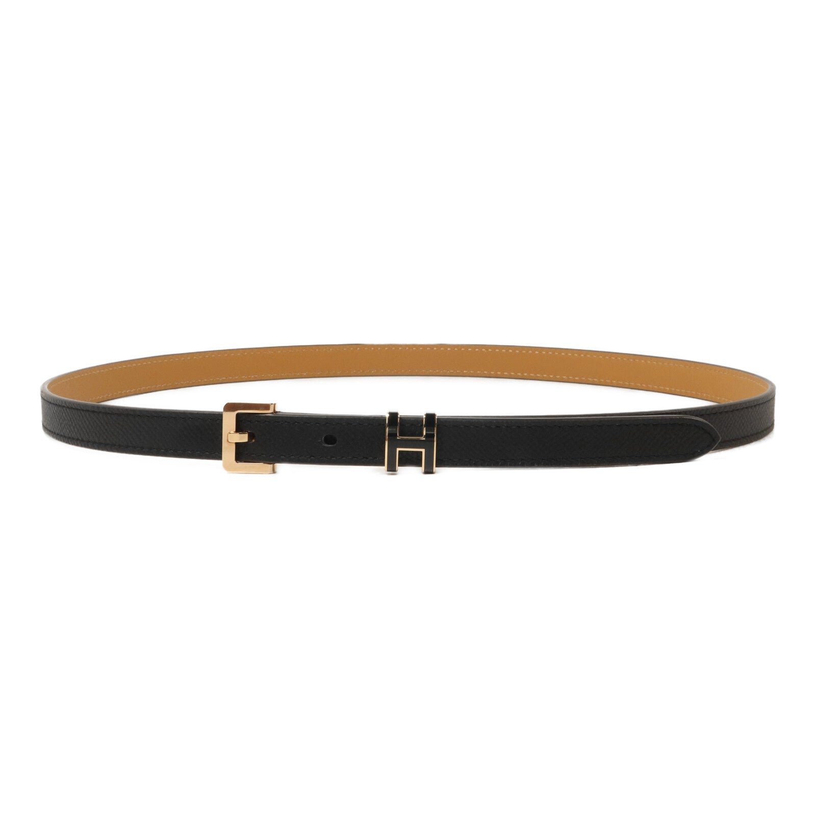 HERMES Epsom皮革Pop H Belt皮帶Noir