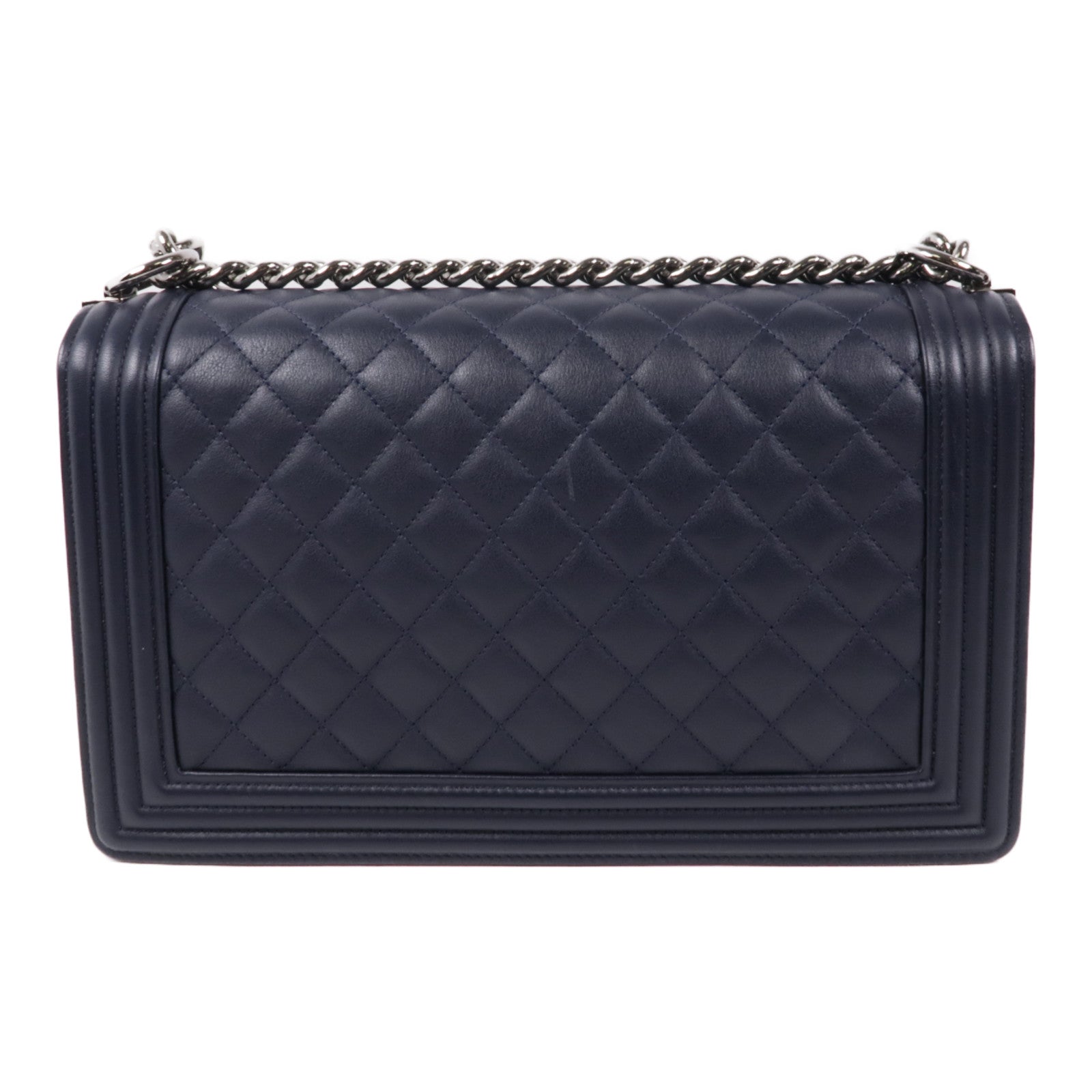 CHANEL 【激減優惠】羊皮皮革Boy 28銀扣鏈帶肩背袋