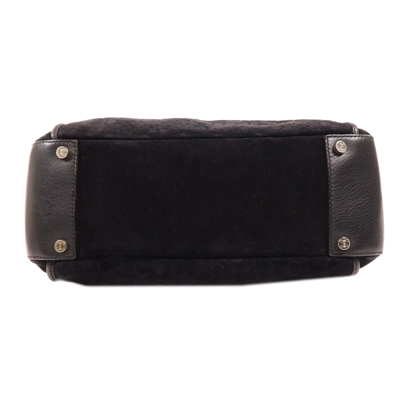 CELINE 麂皮皮革Vintage Shoulder Bag 055銀扣肩背袋