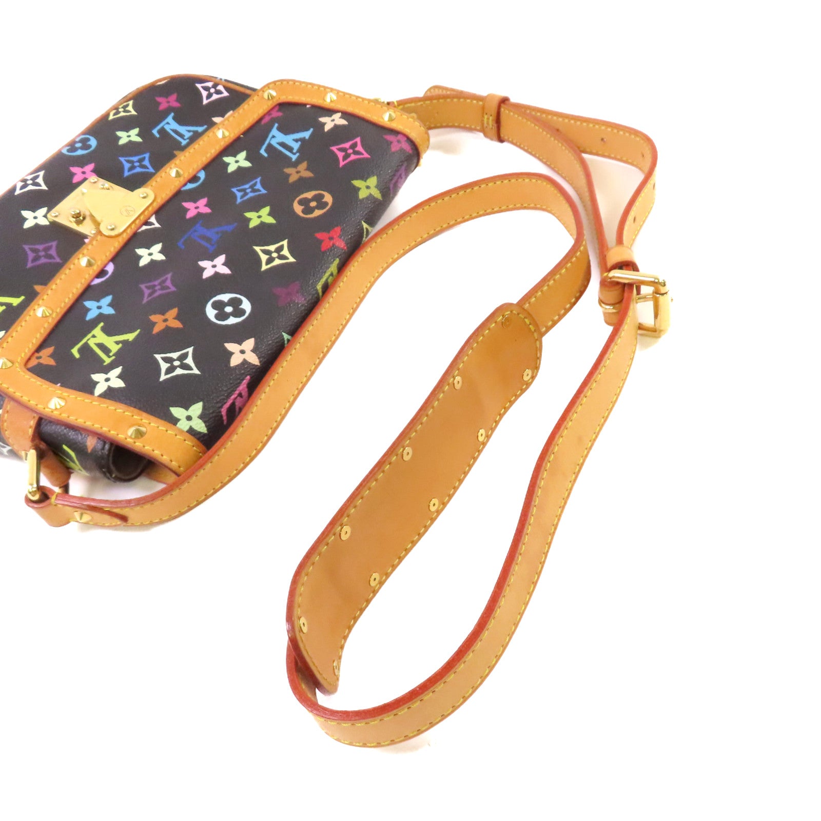 LOUIS VUITTON Monogram Multicolore Sologne Shoulder Bag金扣肩背袋黑色/彩色