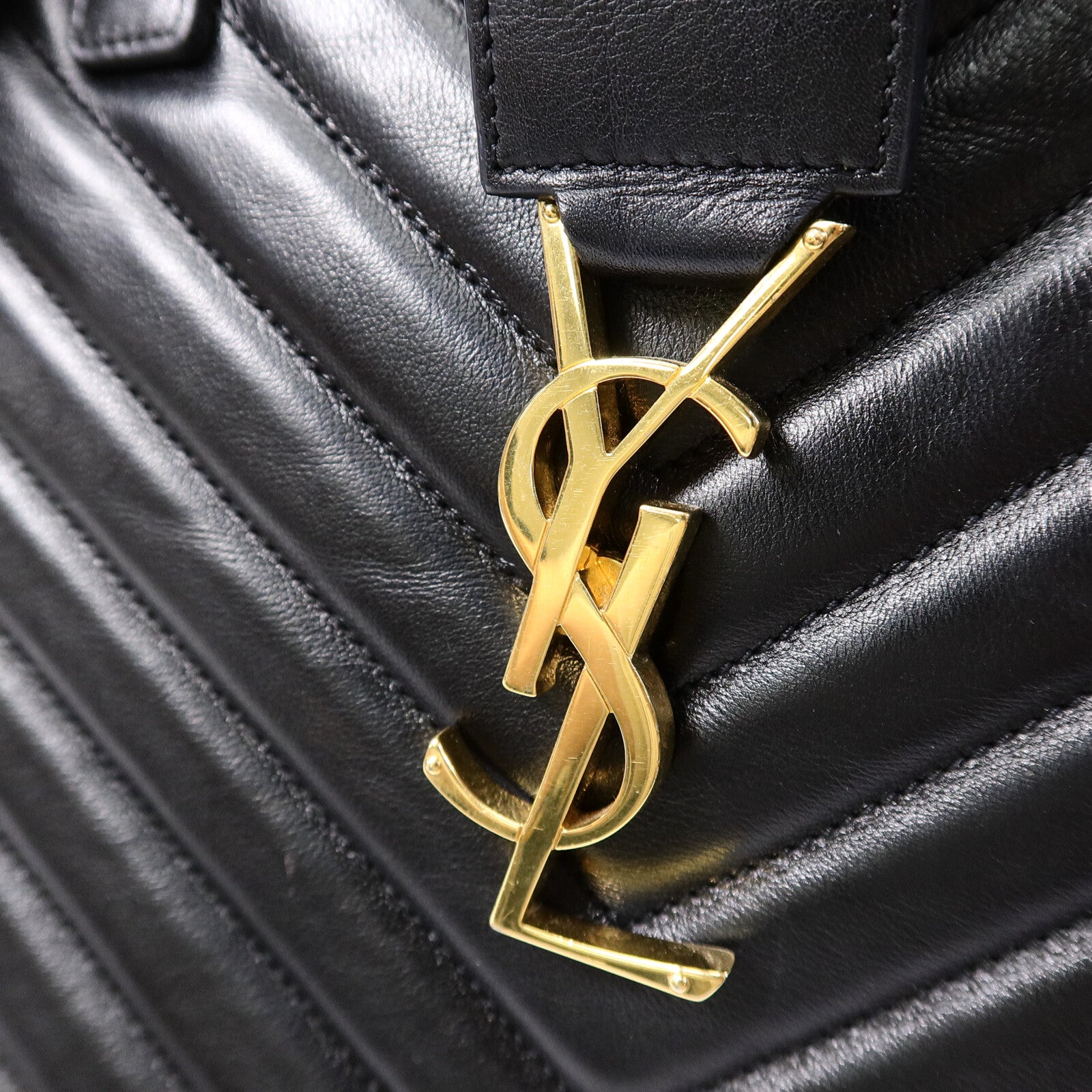 SAINT LAURENT 羊皮皮革Cabas Chyc金扣手挽袋