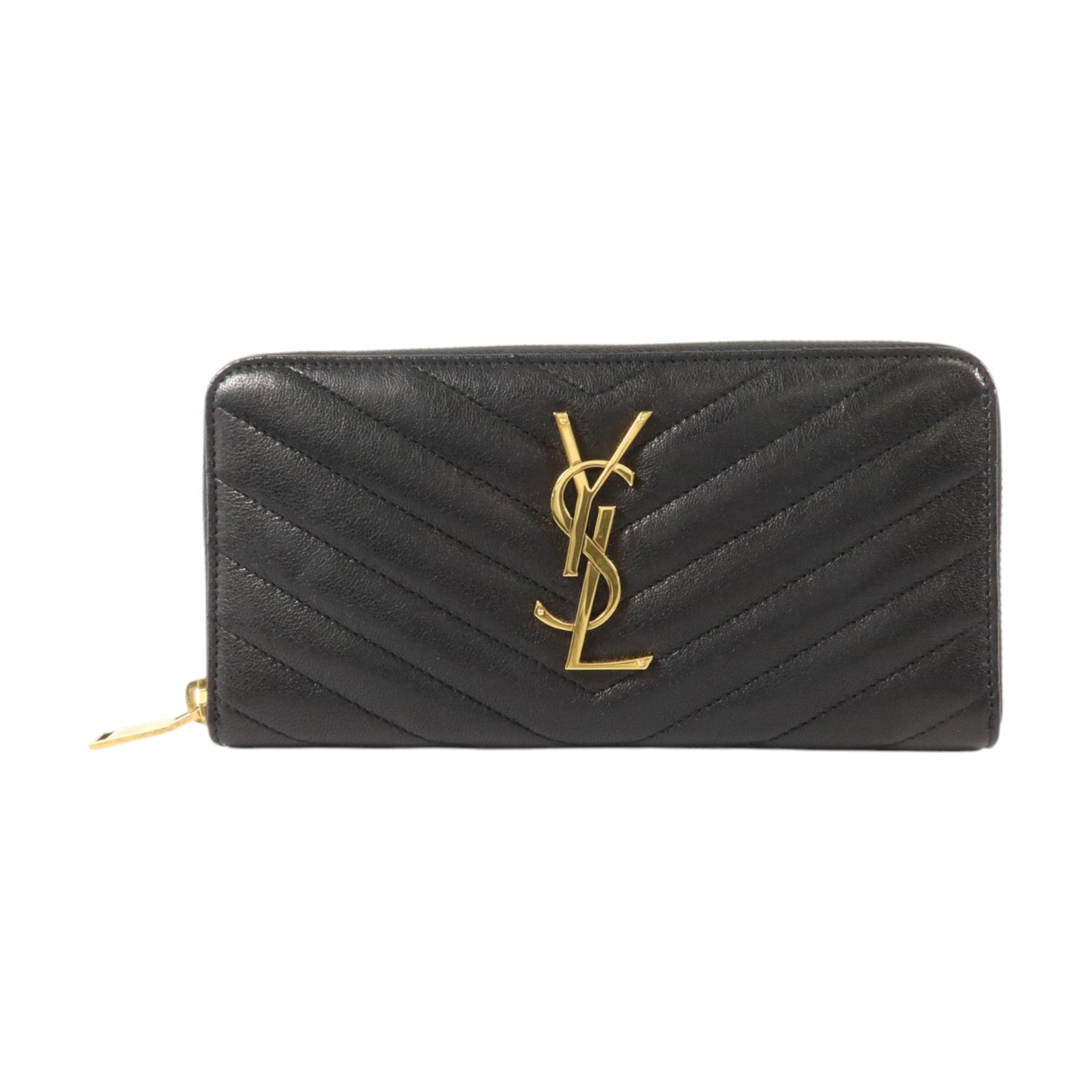 YVES SAINT LAURENT 牛皮皮革Cassandre Matelasse Long Wallet金扣長錢包