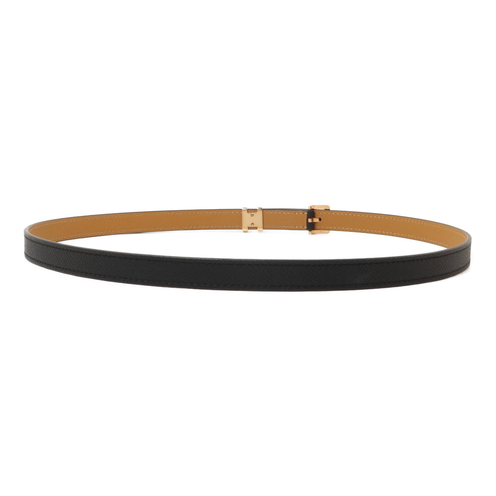 HERMES Epsom皮革Pop H Belt皮帶Noir
