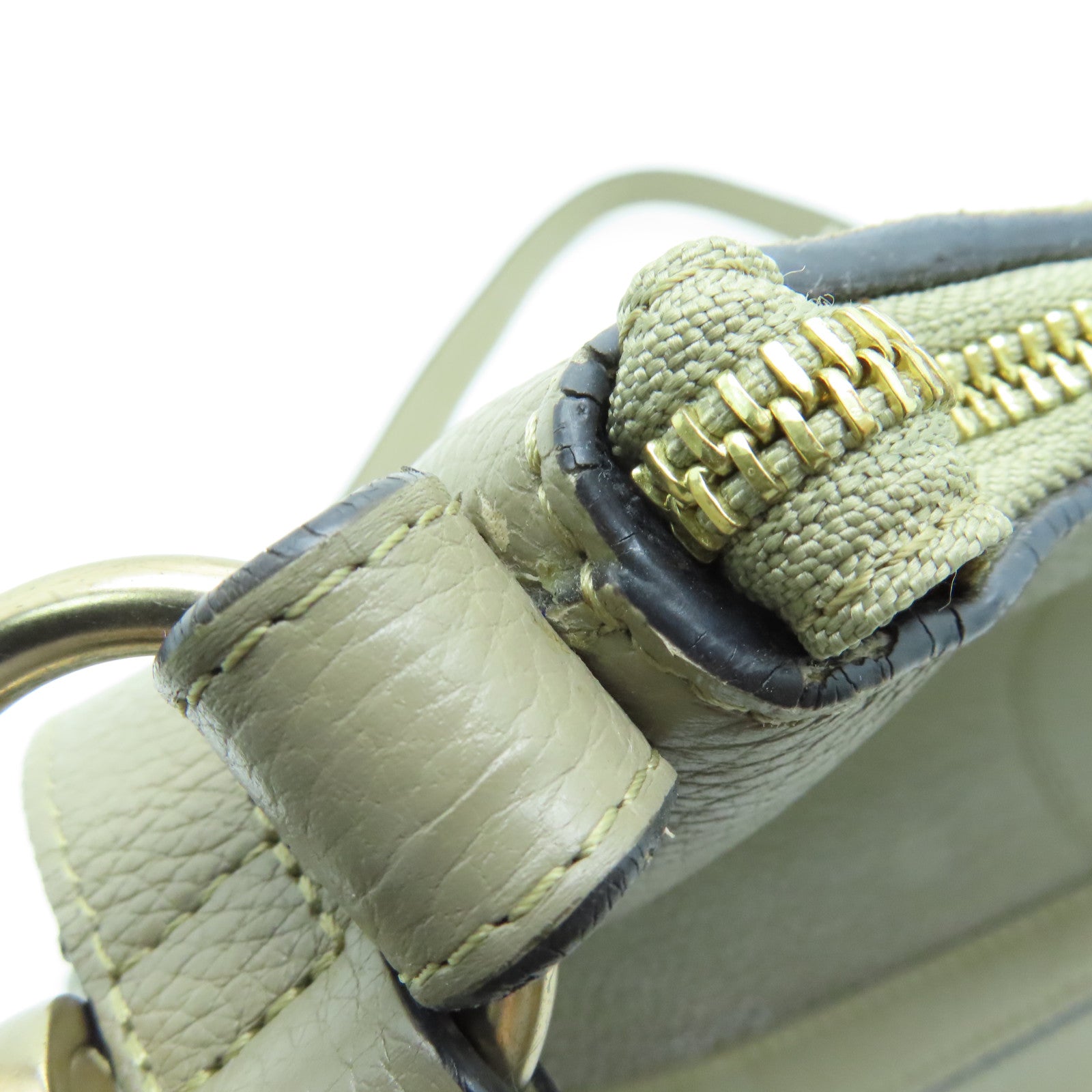 SEE BY CHLOE 牛皮皮革2way Shoulder Bag金扣手挽肩背兩用袋米色