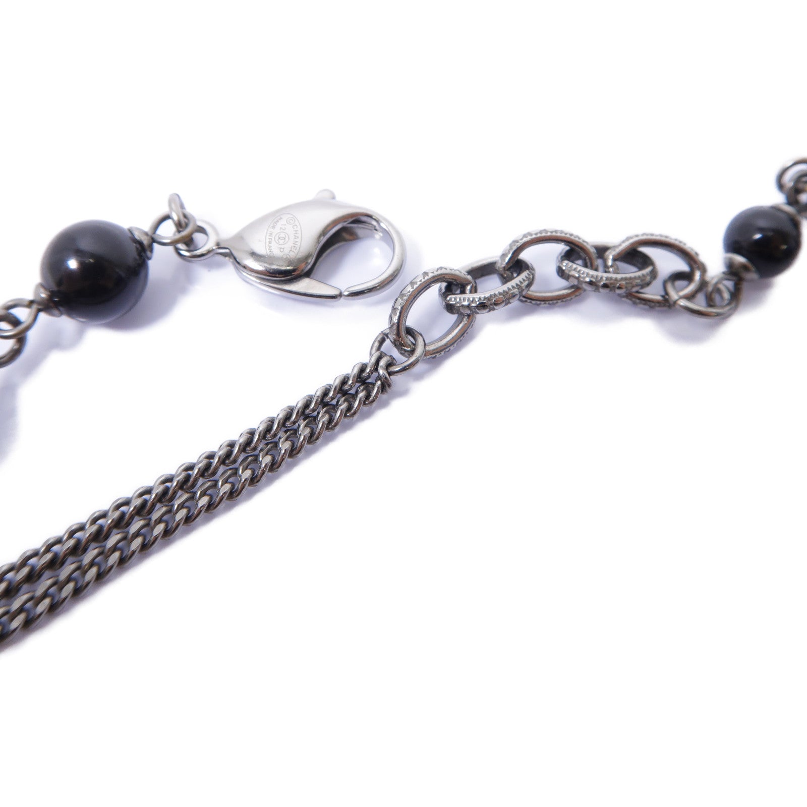 CHANEL PVC Necklace銀扣項鍊紫色/黑色