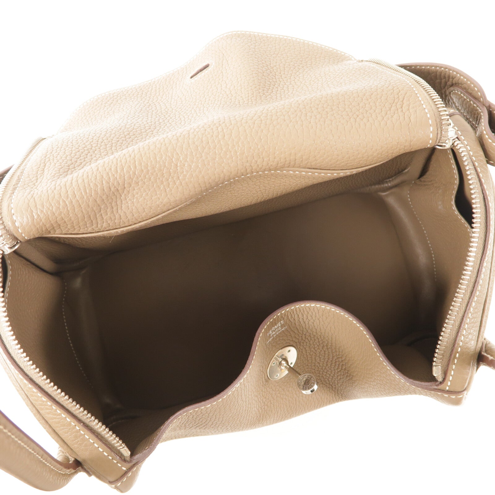 HERMES Clemence皮革Lindy 30肩背袋Etoupe