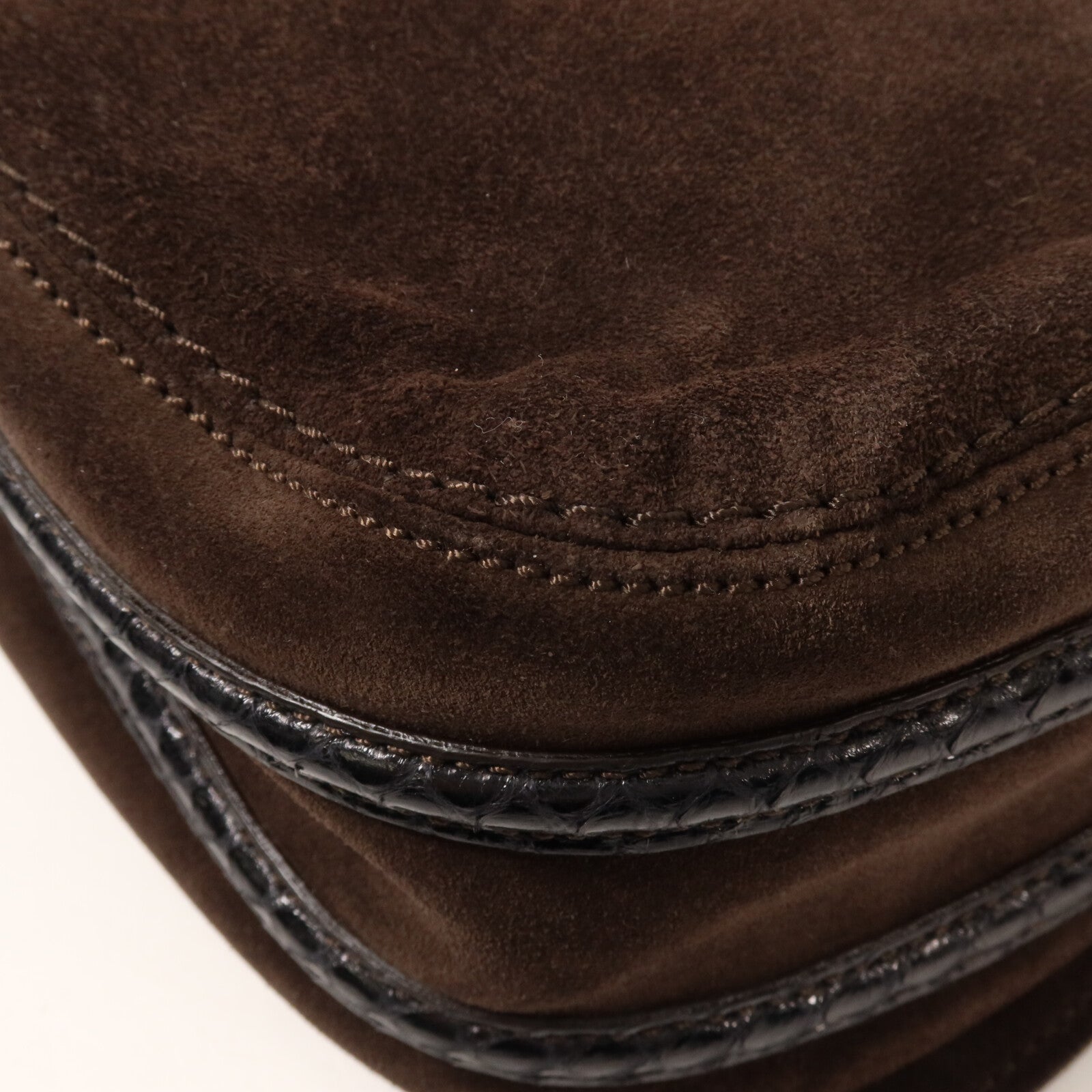 CARTIER 麂皮皮革/蛇皮皮革Marcello Saddle Bag手挽肩背兩用袋