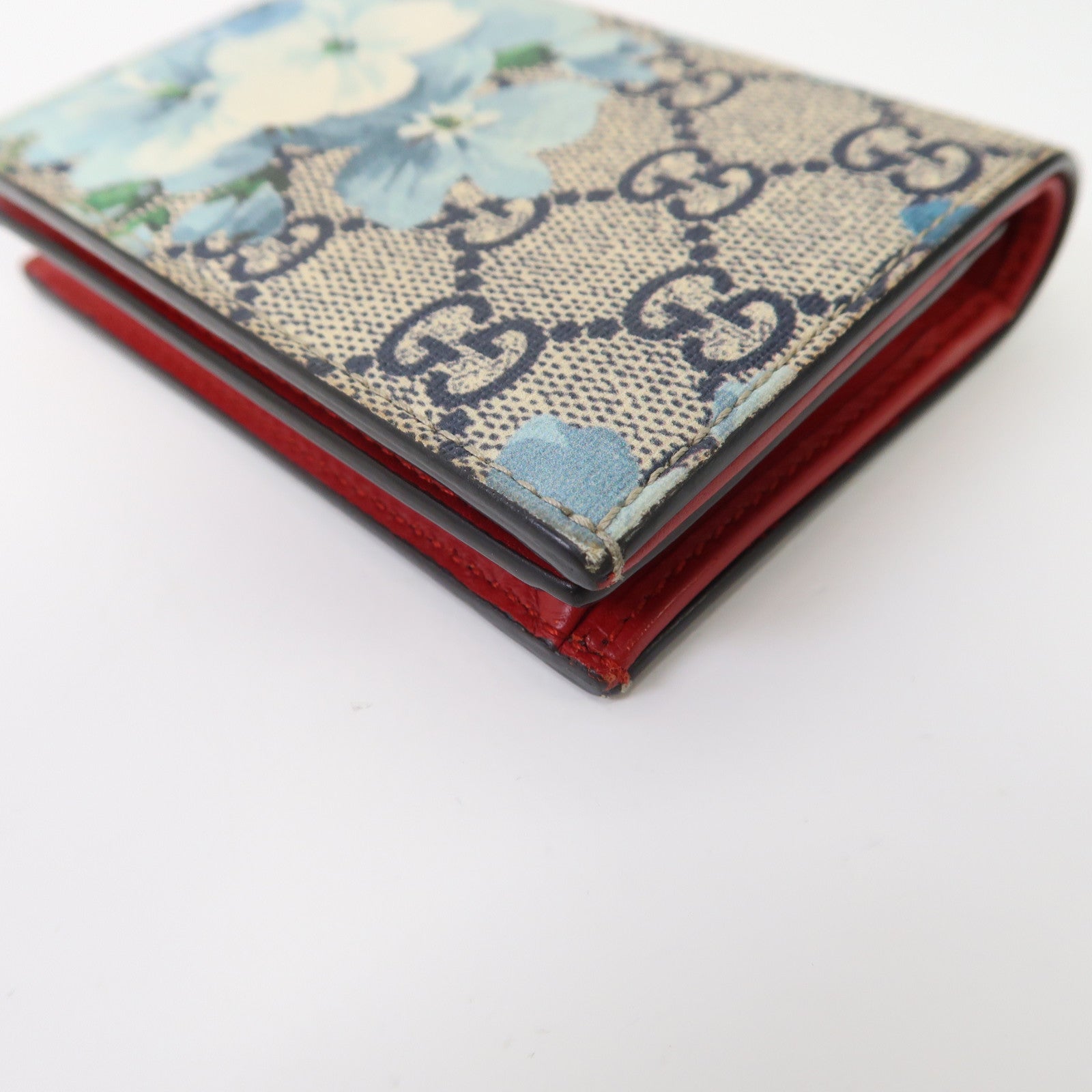 GUCCI 塗層帆布Wallet錢包米色/藍色