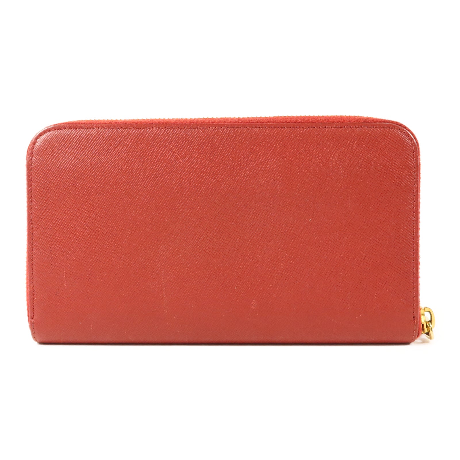 PRADA Saffiano皮革Long Round Wallet金扣長錢包