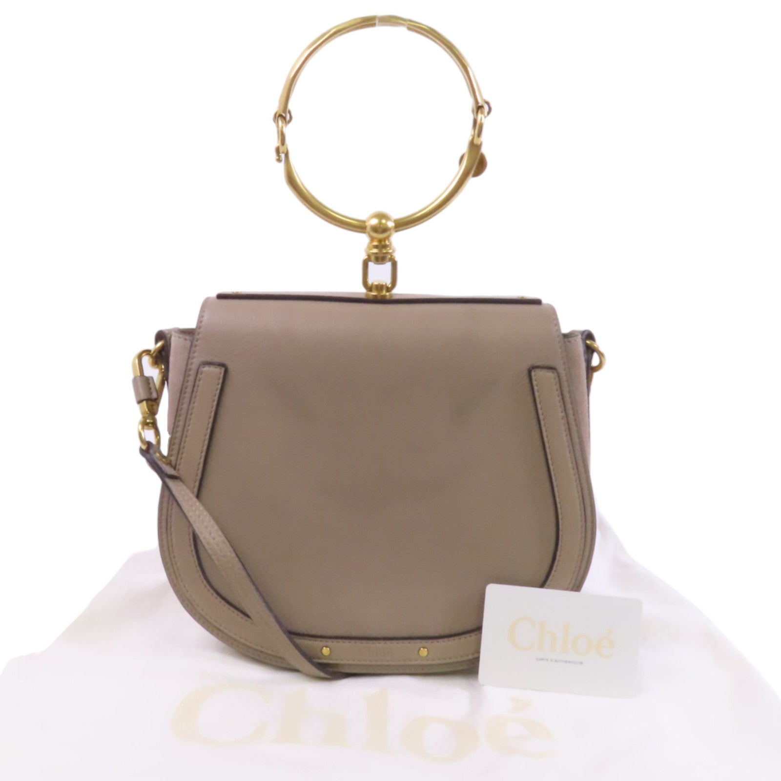 Chloe 牛皮皮革Nile金扣手挽肩背兩用袋