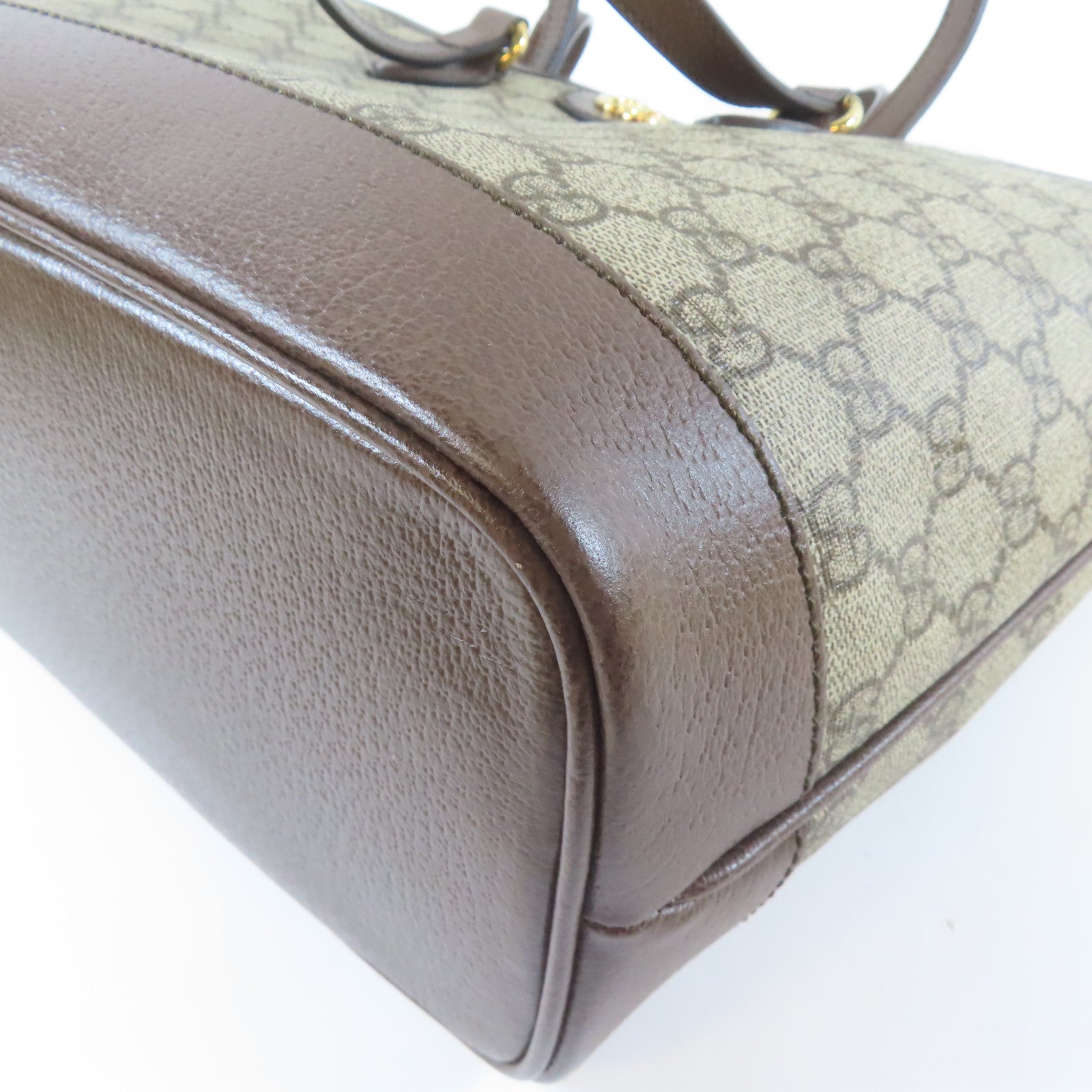 GUCCI 塗層帆布Ophidia GG金扣手挽肩背兩用袋啡色