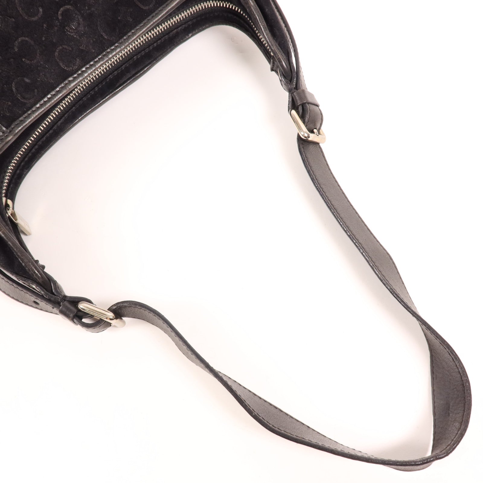 CELINE 麂皮皮革Vintage Shoulder Bag 055銀扣肩背袋
