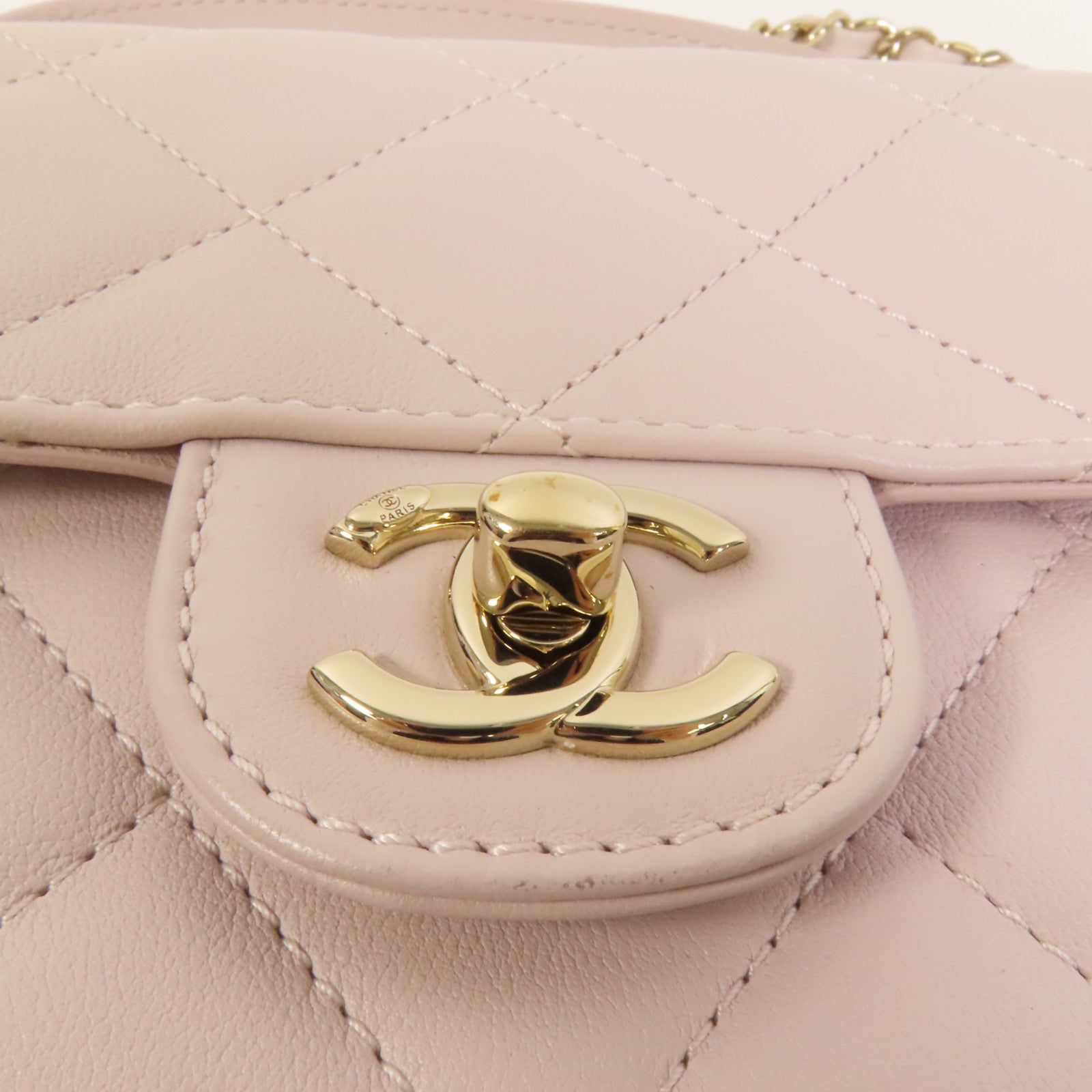 CHANEL 牛皮皮革Handle Flap金扣手挽肩背兩用袋