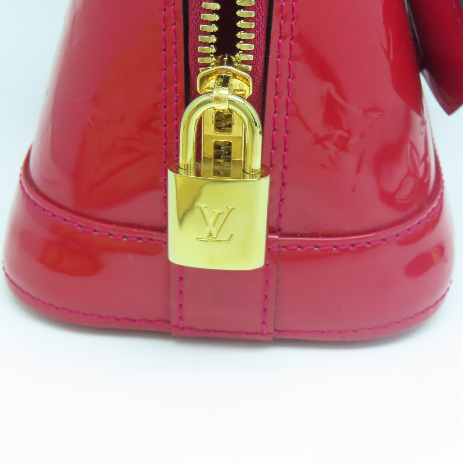 LOUIS VUITTON 【激減優惠】Monogram Vernis Alma BB金扣手挽肩背兩用袋紅色