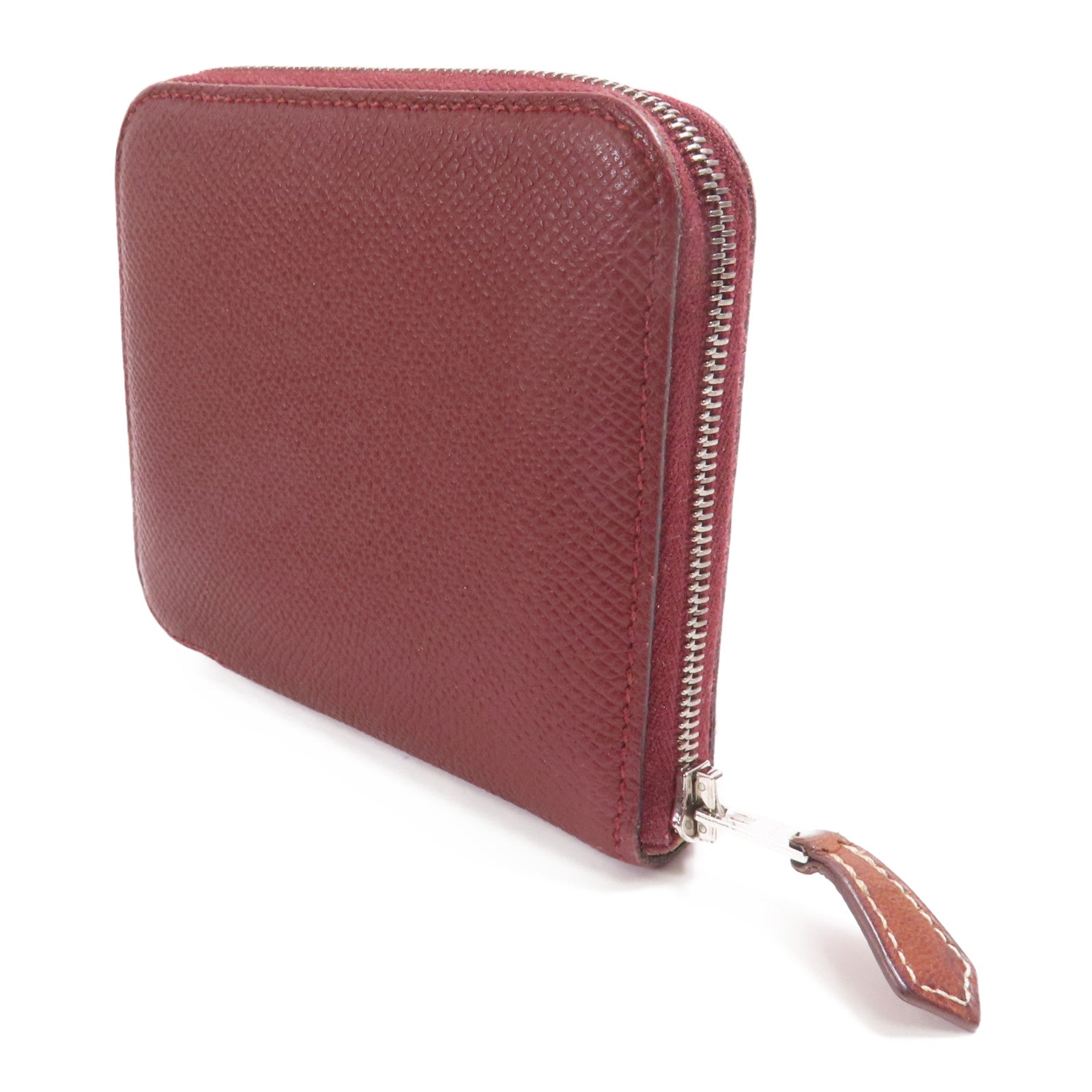 HERMES Epsom皮革Silk In Compact銀扣錢包