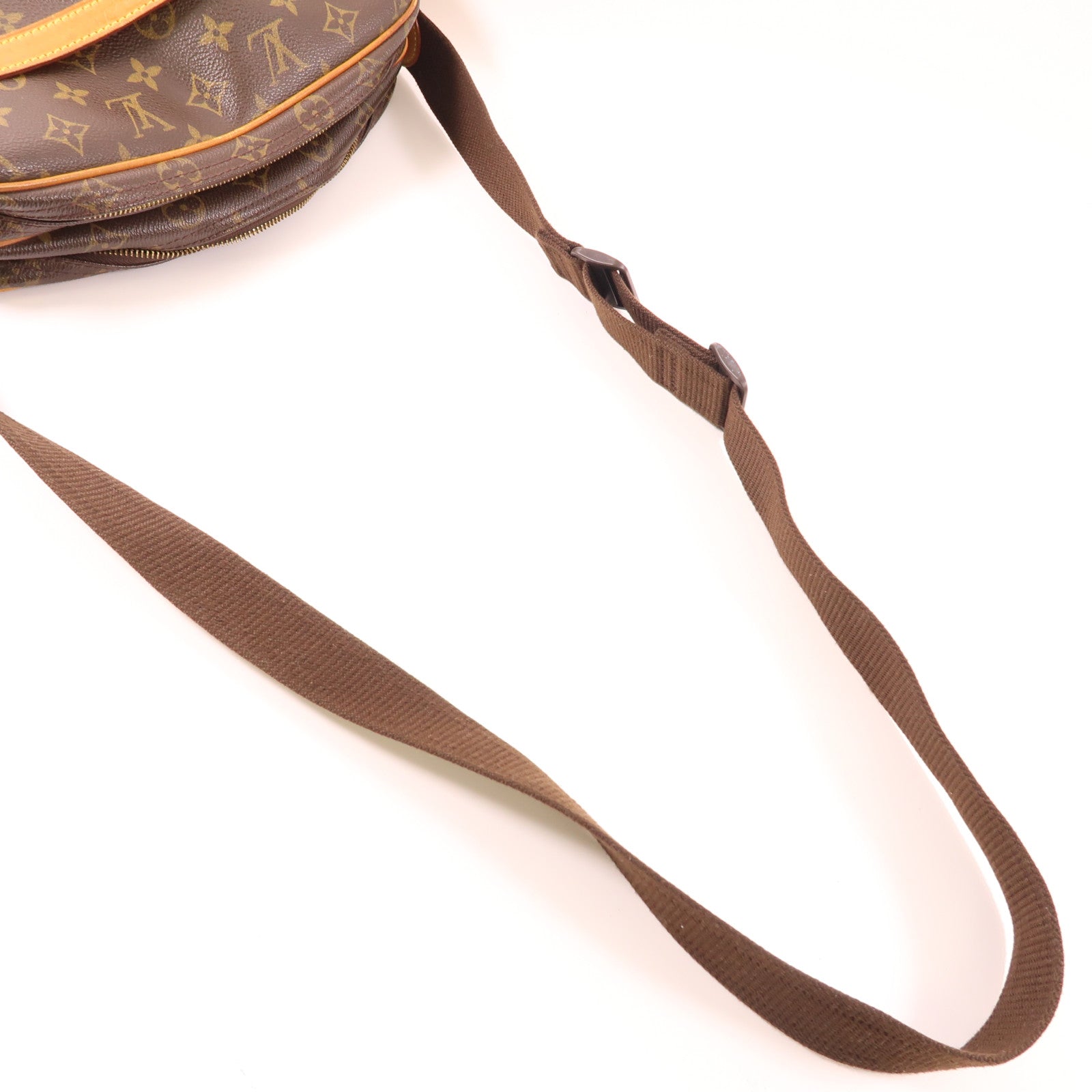 LOUIS VUITTON Monogram Reporter PM金扣肩背袋棕色