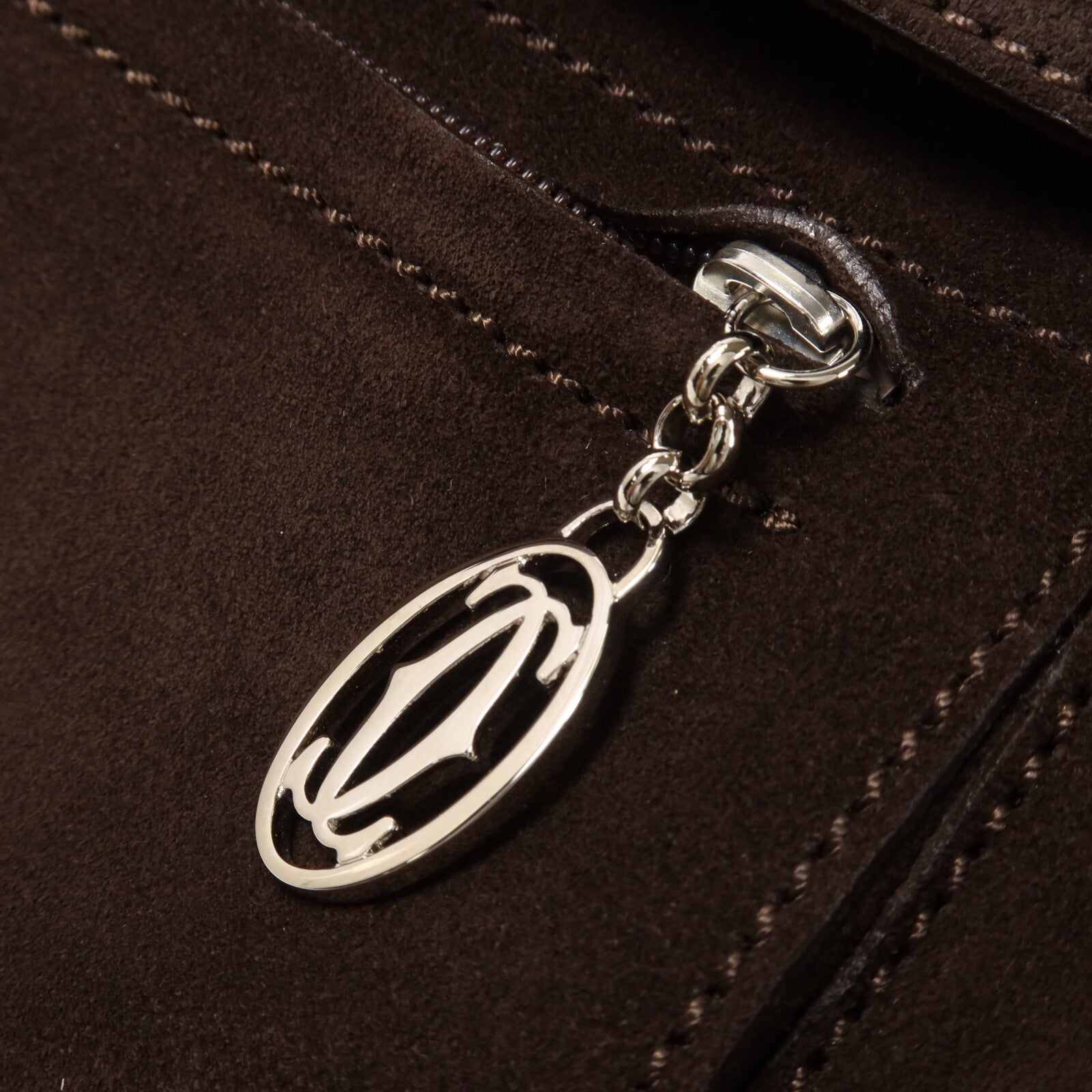 CARTIER 麂皮皮革/蛇皮皮革Marcello Saddle Bag手挽肩背兩用袋
