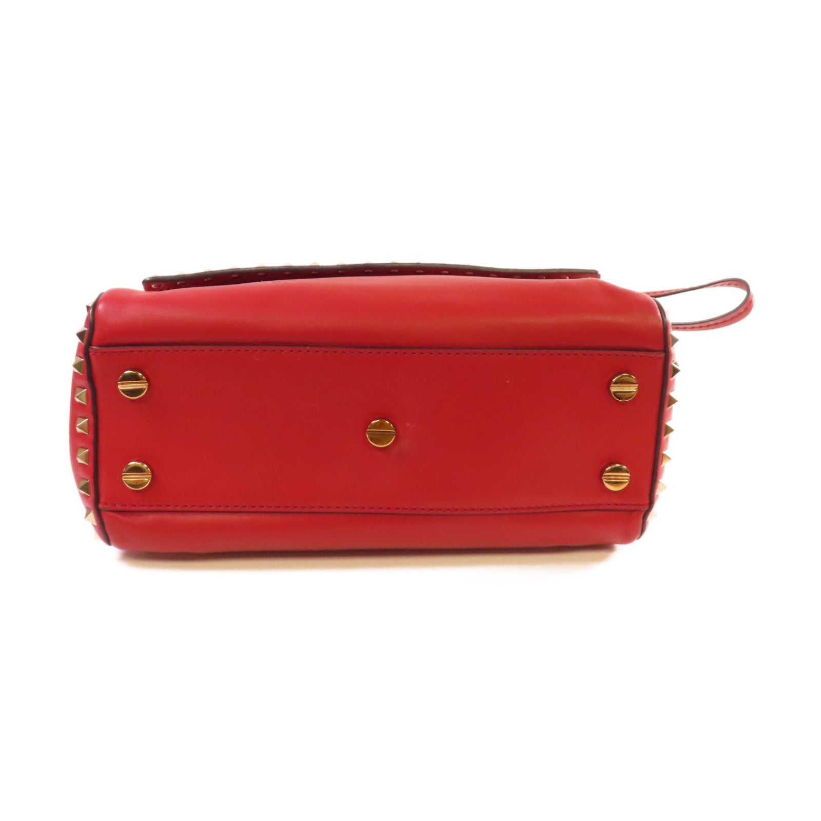 Valentino 牛皮皮革Rockstud 2Way Shoulder Bag金扣手挽肩背兩用袋紅色