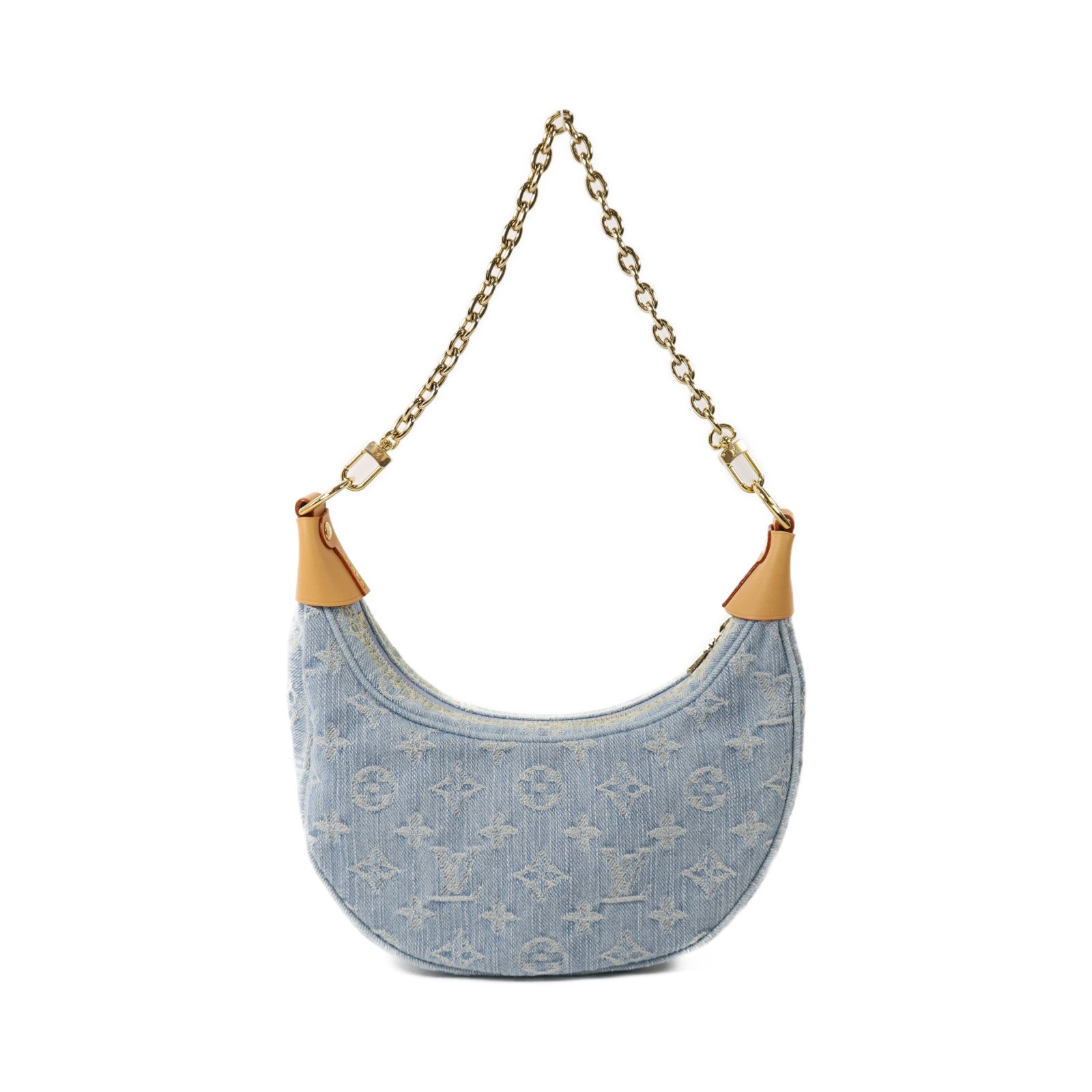 LOUIS VUITTON Monogram Denim Loop金扣鏈帶肩背袋