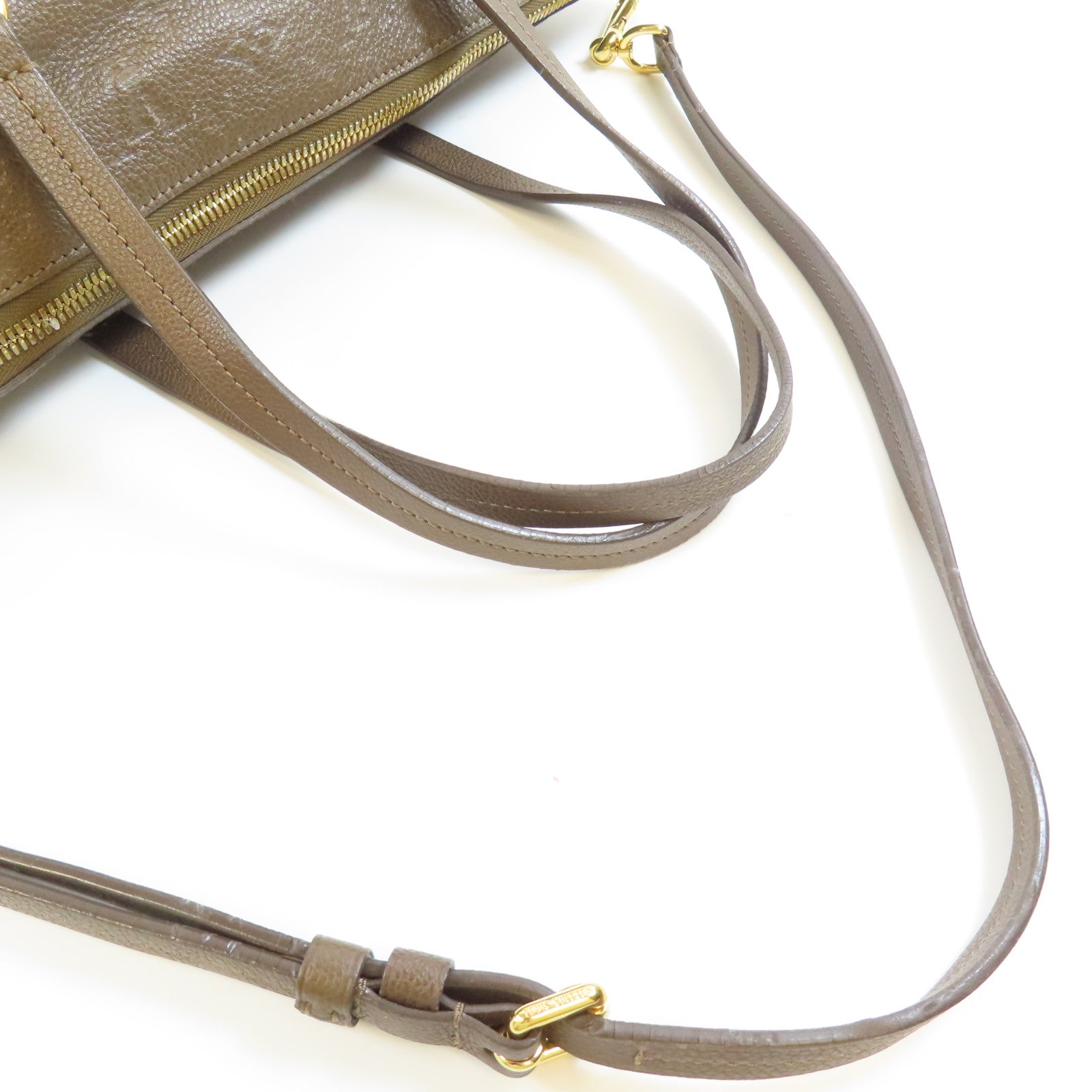 LOUIS VUITTON Monogram Empreinte Lumineuse PM金扣手挽肩背兩用袋棕色
