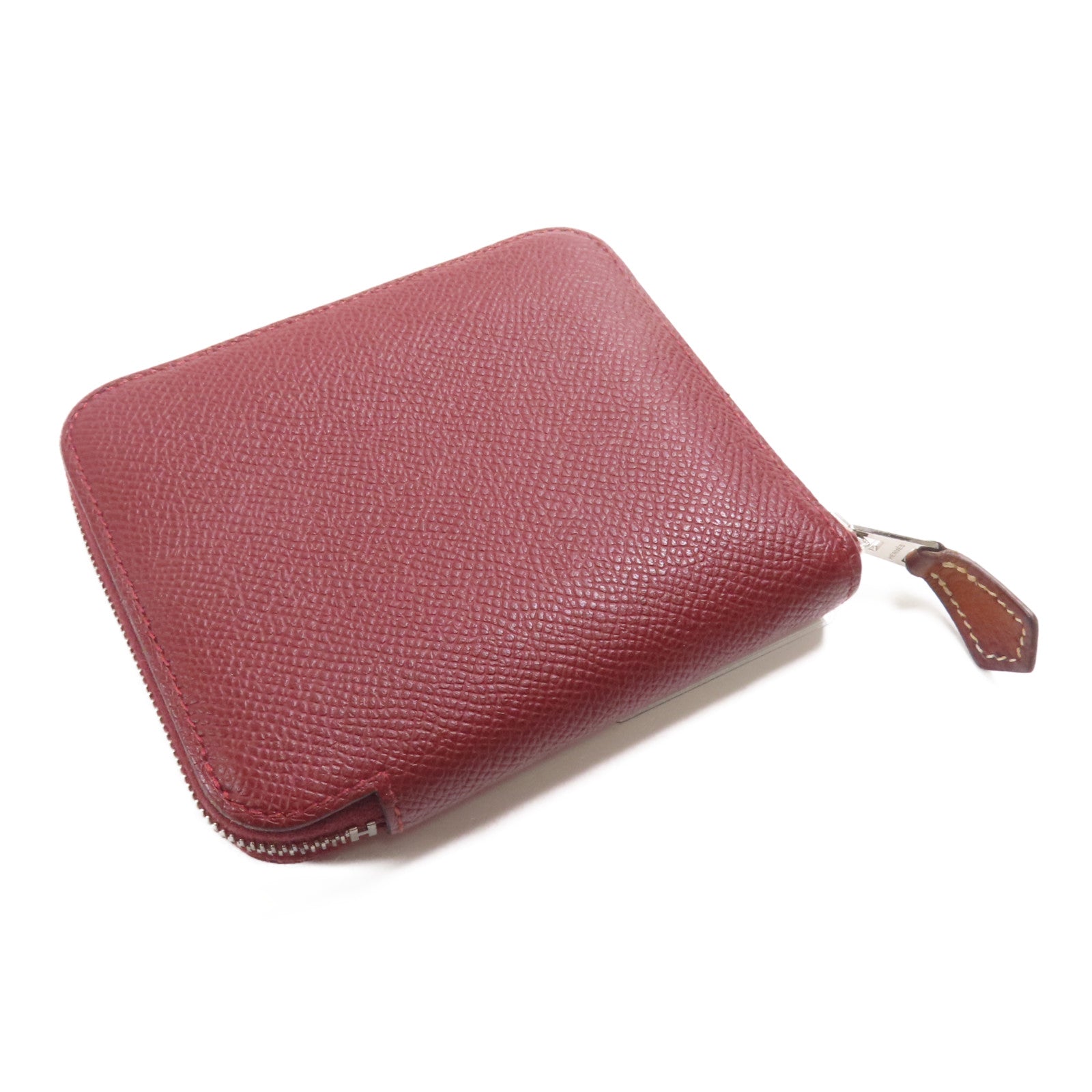 HERMES Epsom皮革Silk In Compact銀扣錢包